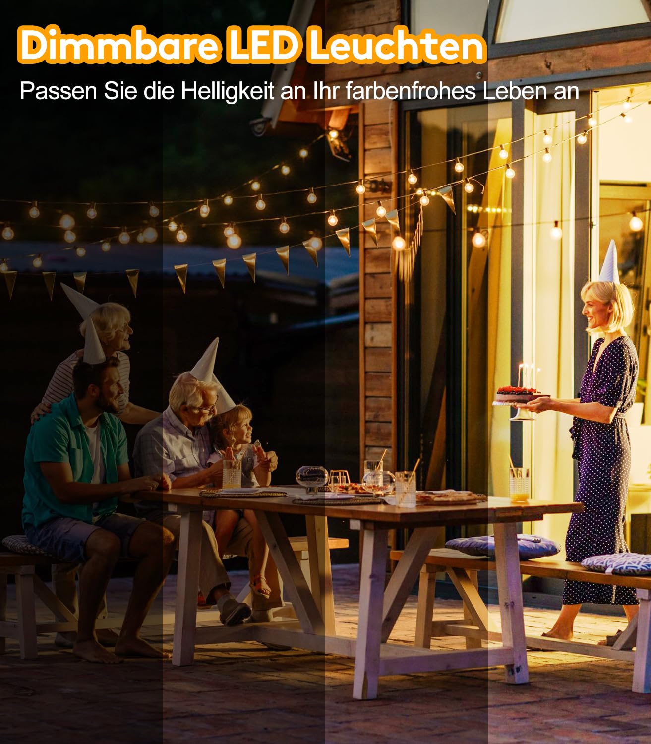 Lichterkette Led Außen Outdoor Strom: 20M Aussen Beleuchtung 65ft G40 Garten Glühbirnen Balkon Pavillon Lichterketten Terrasse Party String Lights IP44 Wetterfest mit Fernbedienung Gartenbeleuchtung