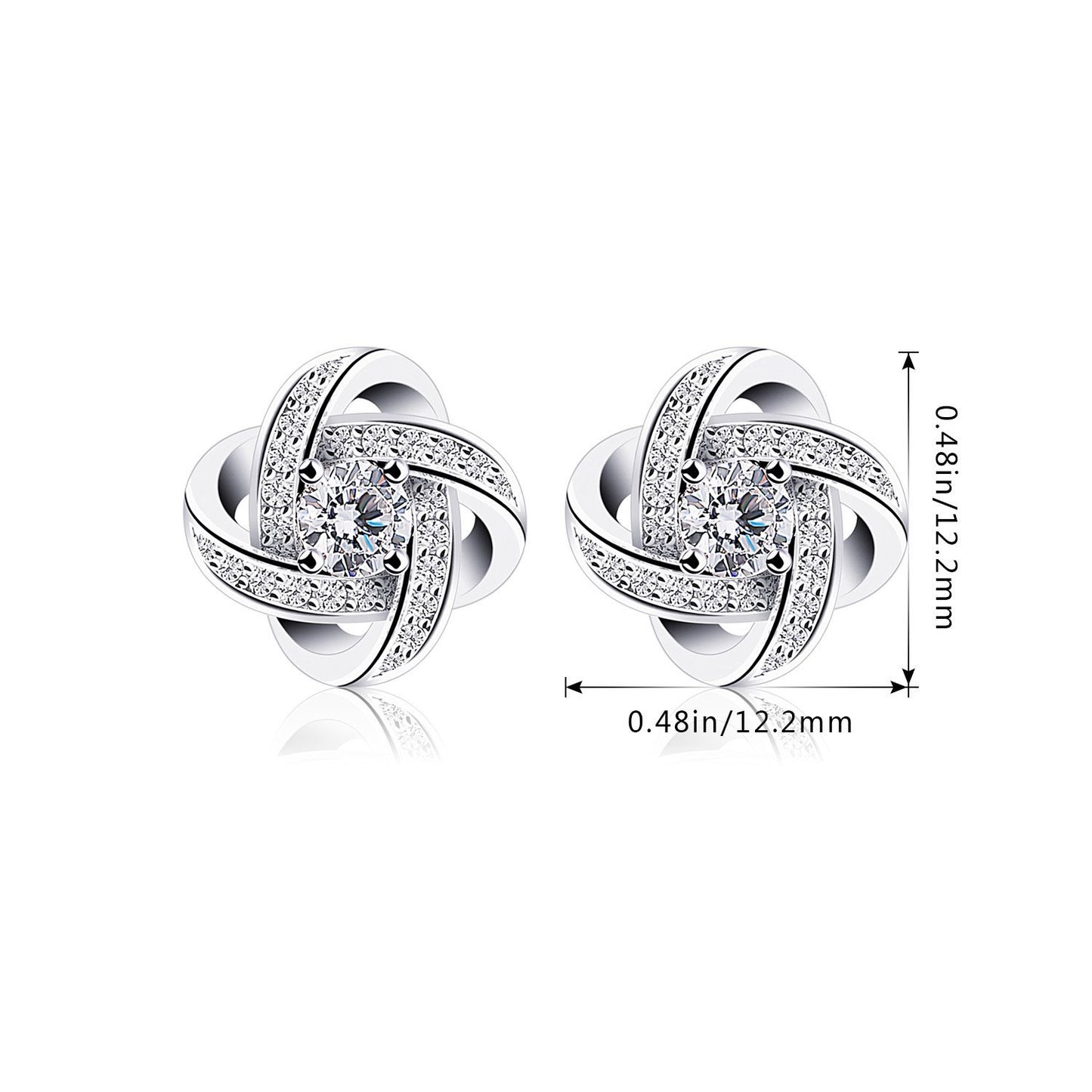B.Catcher Ohrringe Damen Ohrstecker 925 Sterling Silber Ohrschmuck Twist-Würfel Liebe Set Schmuck Zirkonia Geschenk für Damen