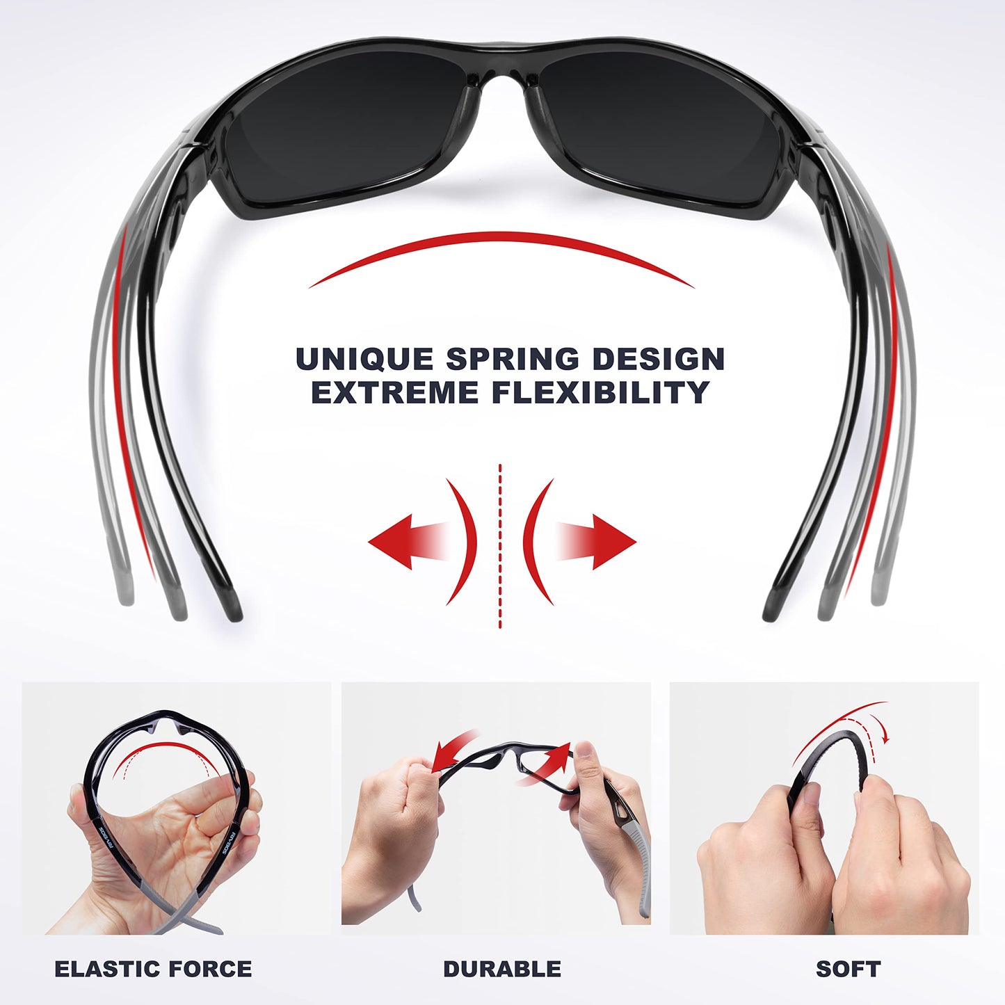 RIVBOS Sonnenbrille für Herren und Damen, polarisiert, UV400, Fahrradbrille, Sportbrille, Radfahren, Wandern, Laufen, Golf und Angeln, Fahren RB831