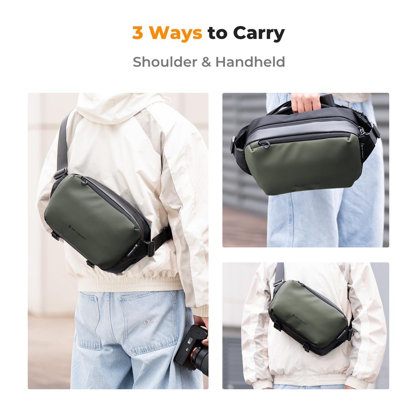 K&F Concept Kamera-Rucksack, Schultertasche, quadratische Tasche, Taschen für Fotografen, Kamera-Rechteck-Hülle, kompatibel mit Canon/Nikon/Sony/DJI Mavic Drohnen-Rucksack