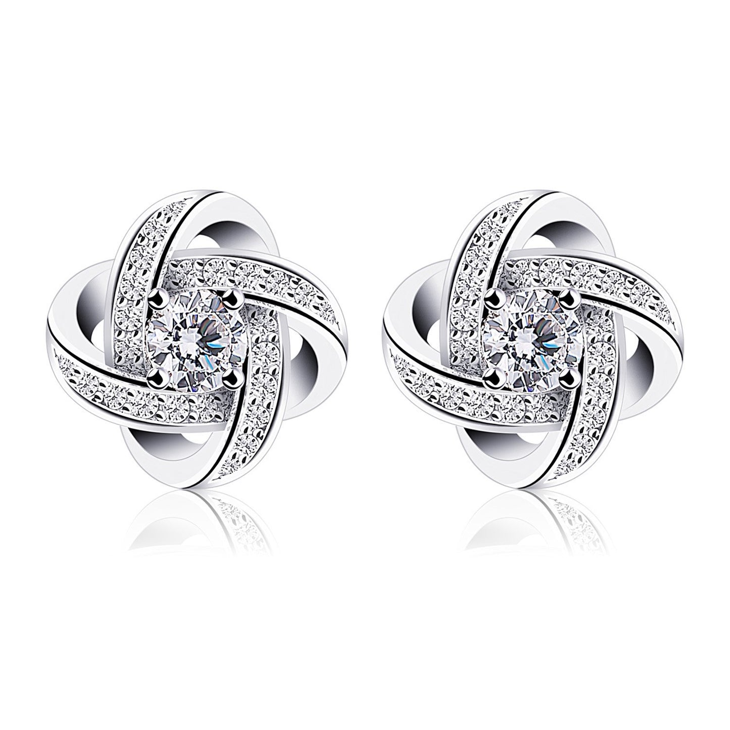 B.Catcher Ohrringe Damen Ohrstecker 925 Sterling Silber Ohrschmuck Twist-Würfel Liebe Set Schmuck Zirkonia Geschenk für Damen
