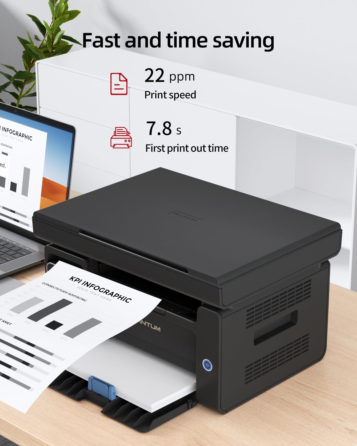 PANTUM M6500NW Laserdrucker Multifunktionsgerät mit Scanner und Kopierer,Drucker WLAN, Schwarz Weiss, Airprint, A4