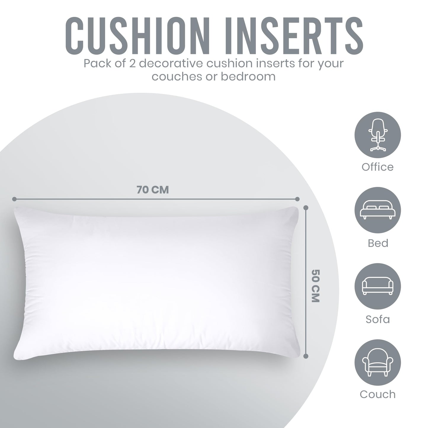 Utopia Bedding 2er Set Kissenfüllung 50 x 70 cm, Innenkissen Füllkissen Kopfkissen Sofakissen (Weiß)