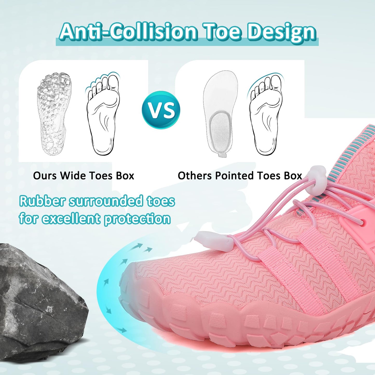 ziitop Wasserschuhe für Damen und Herren Barfußschuhe Unisex Badeschuhe Schnell Trocknend Strandschuhe Leicht Fitnessschuhe Weich Surfschuhe Poolschuhe für Tauchen,Surfen,Wandern,Yoga(Rosa,40EU)