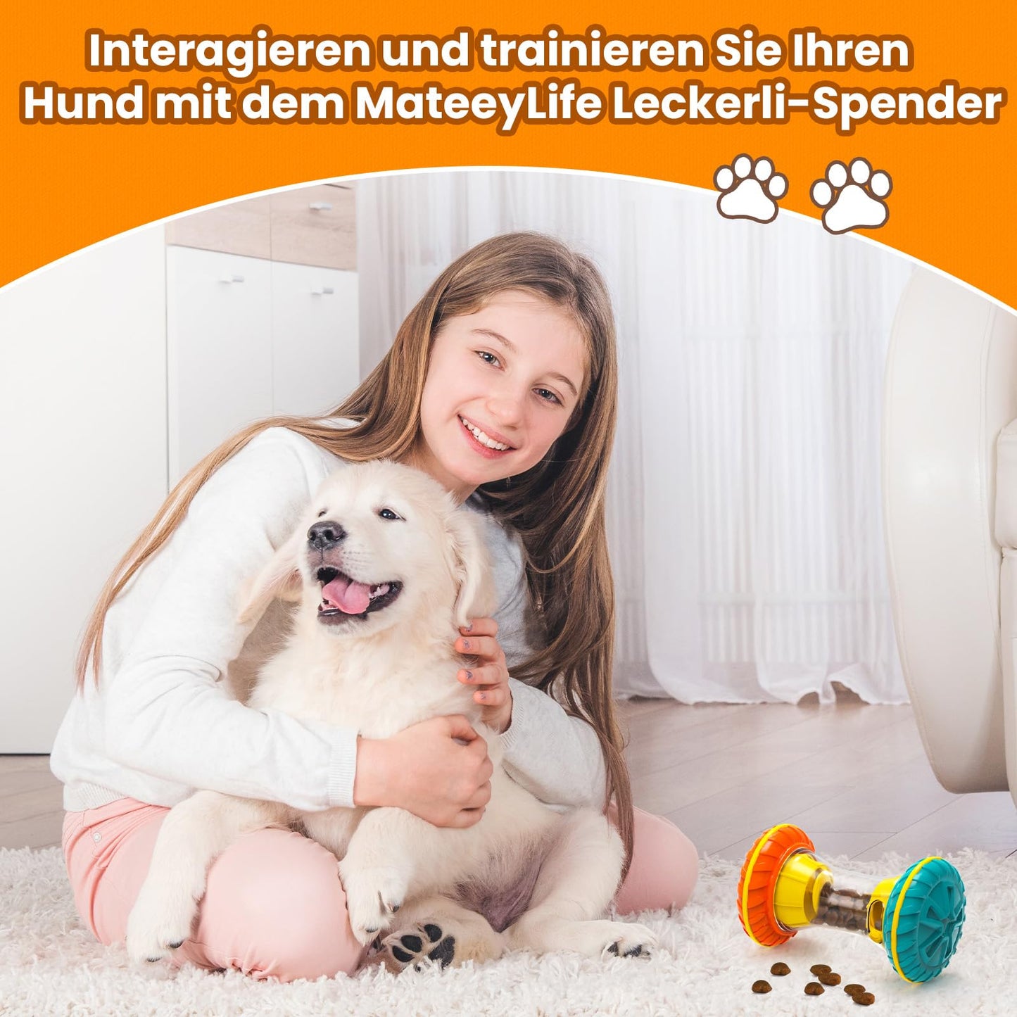 MateeyLife Interaktives hundespielzeug - Intelligenzspielzeug für Hunde mit Slow Feeder - Unzerstörbares Hundespielzeug zur geistigen Beschäftigung & Langsamfütterung - Lernspielzeug für Hunde