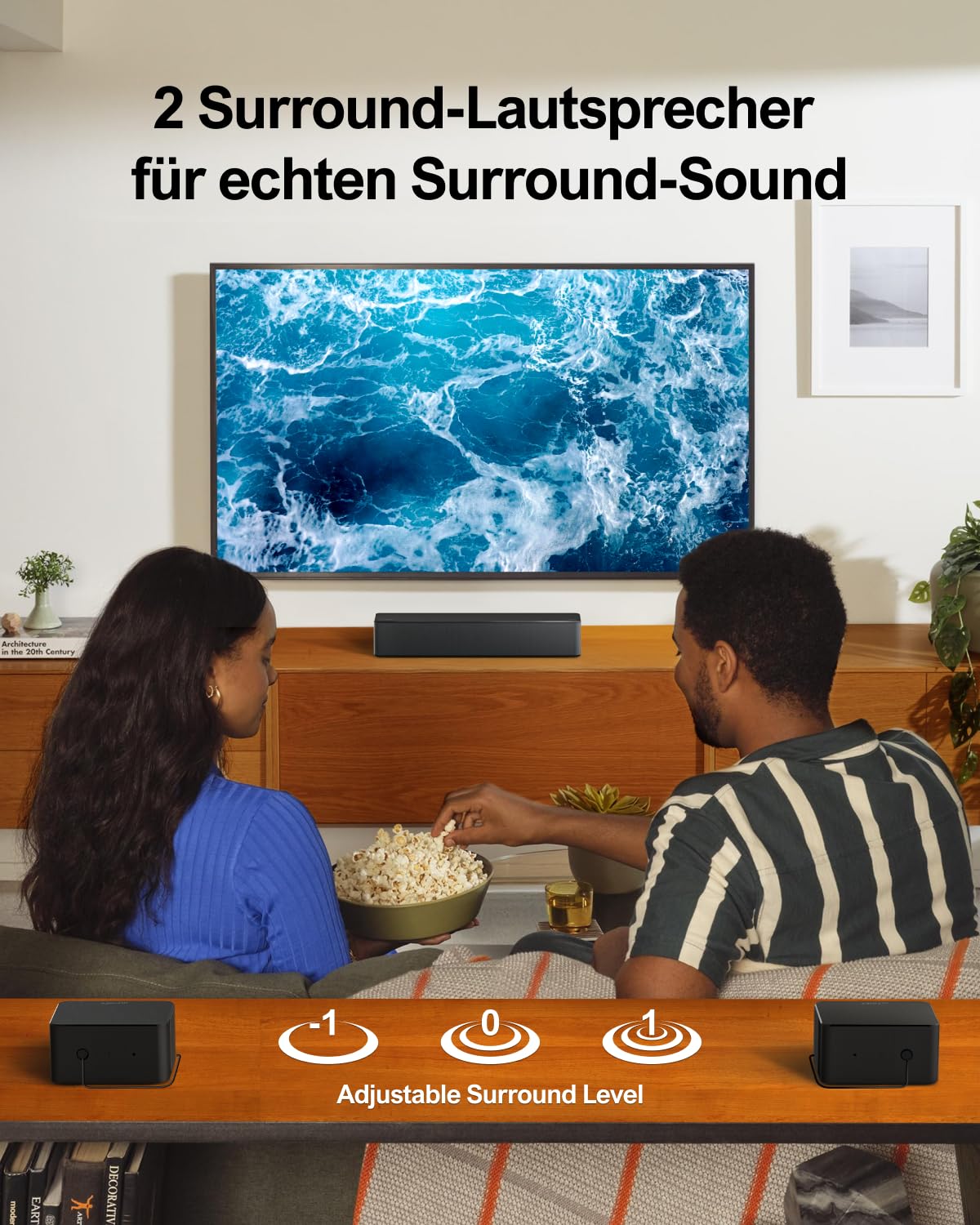 ULTIMEA 5.1 Dolby Atmos, 3D Surround Sound System Soundbar für TV Geräte, Soundbar mit Subwoofer, TV Lautsprecher für Heimkino mit einstellbarem Bass, Poseidon D60-Serie