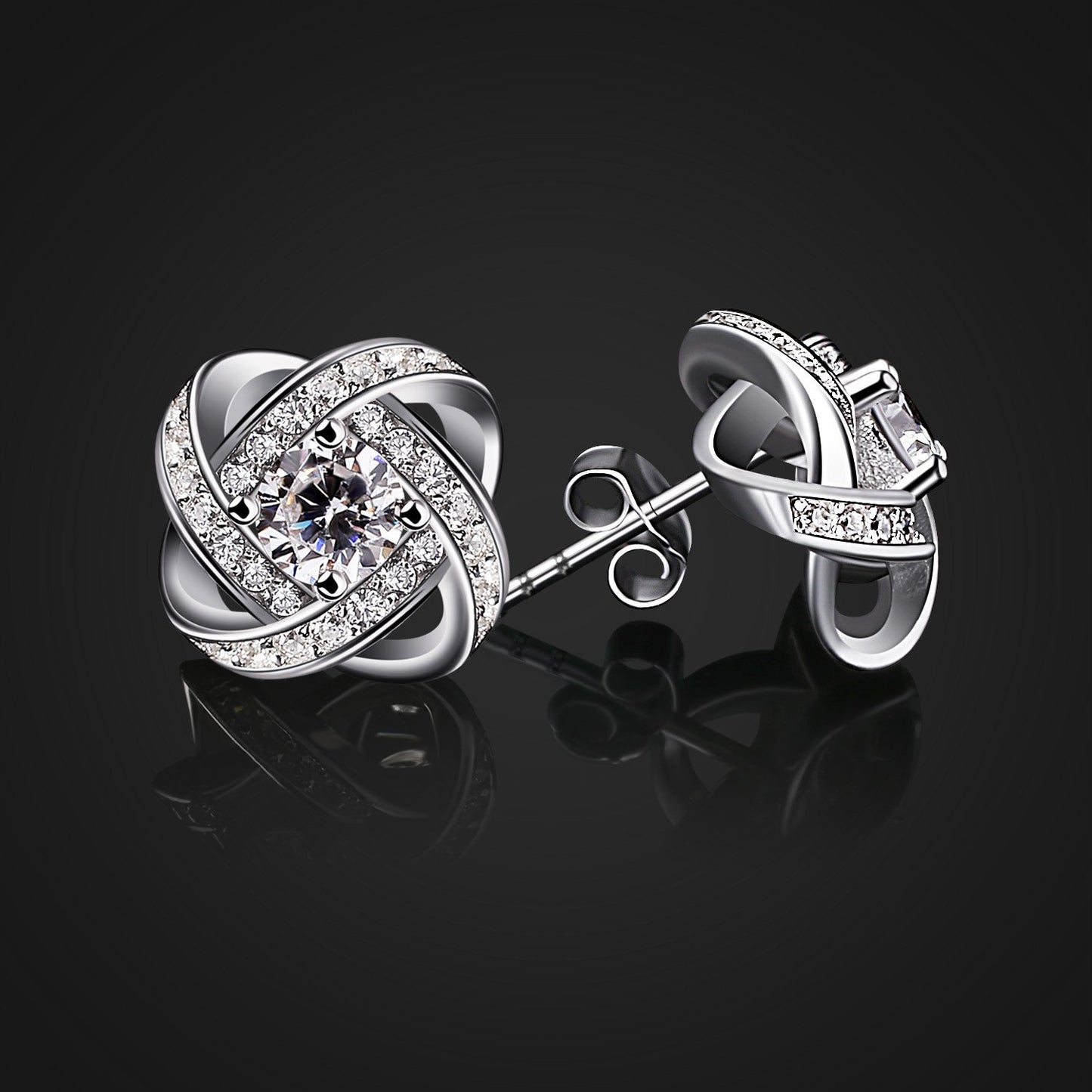 B.Catcher Ohrringe Damen Ohrstecker 925 Sterling Silber Ohrschmuck Twist-Würfel Liebe Set Schmuck Zirkonia Geschenk für Damen