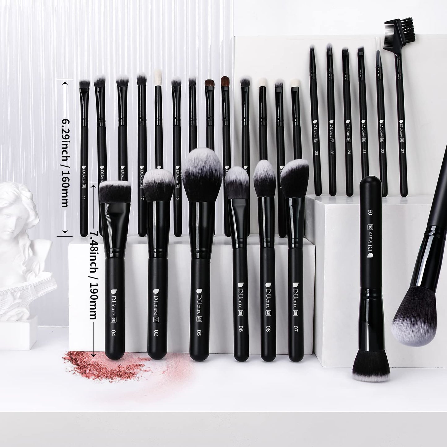 DUcare Pinselset Makeup 27 Stücke Professional Make up Matte Premium Hair Kabuki Foundation Pinsel Blending Lidschatten Schminkpinsel set