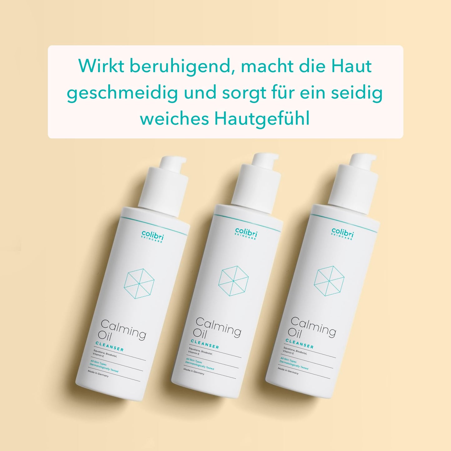 colibri skincare Calming Oil Cleanser 200ml - sanftes Reinigungsöl zur Gesichtsreinigung gegen wasserfestes Make-Up, Schmutz & Ablagerungen - reinigt das Gesicht intensiv ohne auszutrocknen