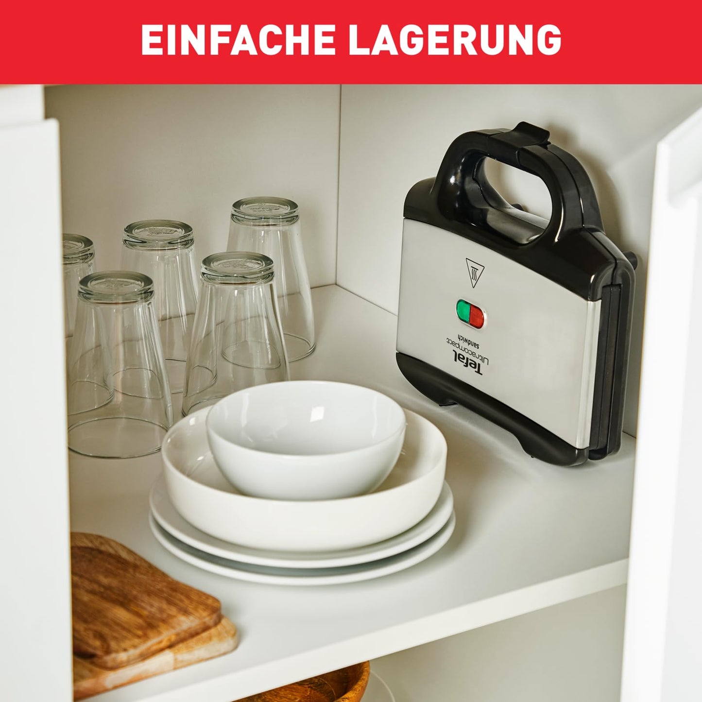 Tefal Ultracompact Sandwichmaker SM1552, für dreieckige Sandwichtoasts, antihaftbeschichtete Platten, leichte Reinigung, kein Anbrennen, 700W, Sandwich-Grill, 26.5 x 12 x 26 cm