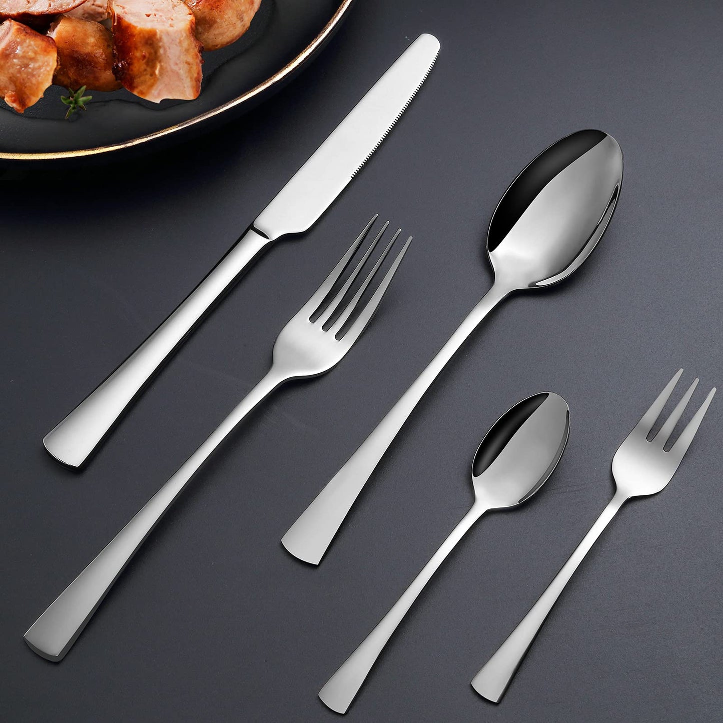 Bestdin Besteck Set 6 Personen, 30 teilig Edelstahl Besteckset, Essbesteck Set mit Messer Gabel Löffel, Hochwertiges Edelstahlbesteck, Spülmaschinenfest.