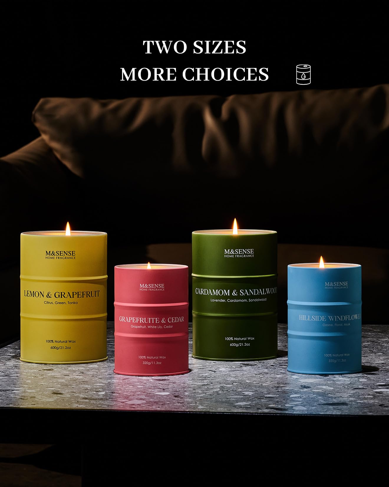 M&SENSE Lavendel Duftkerze im Glas zu Haus 600g 130 Stunden lang brennend Aromatherapie Kerze für Entspannung Geschenke für Mama Lehrer Freunde Weihnachtensgeschenk