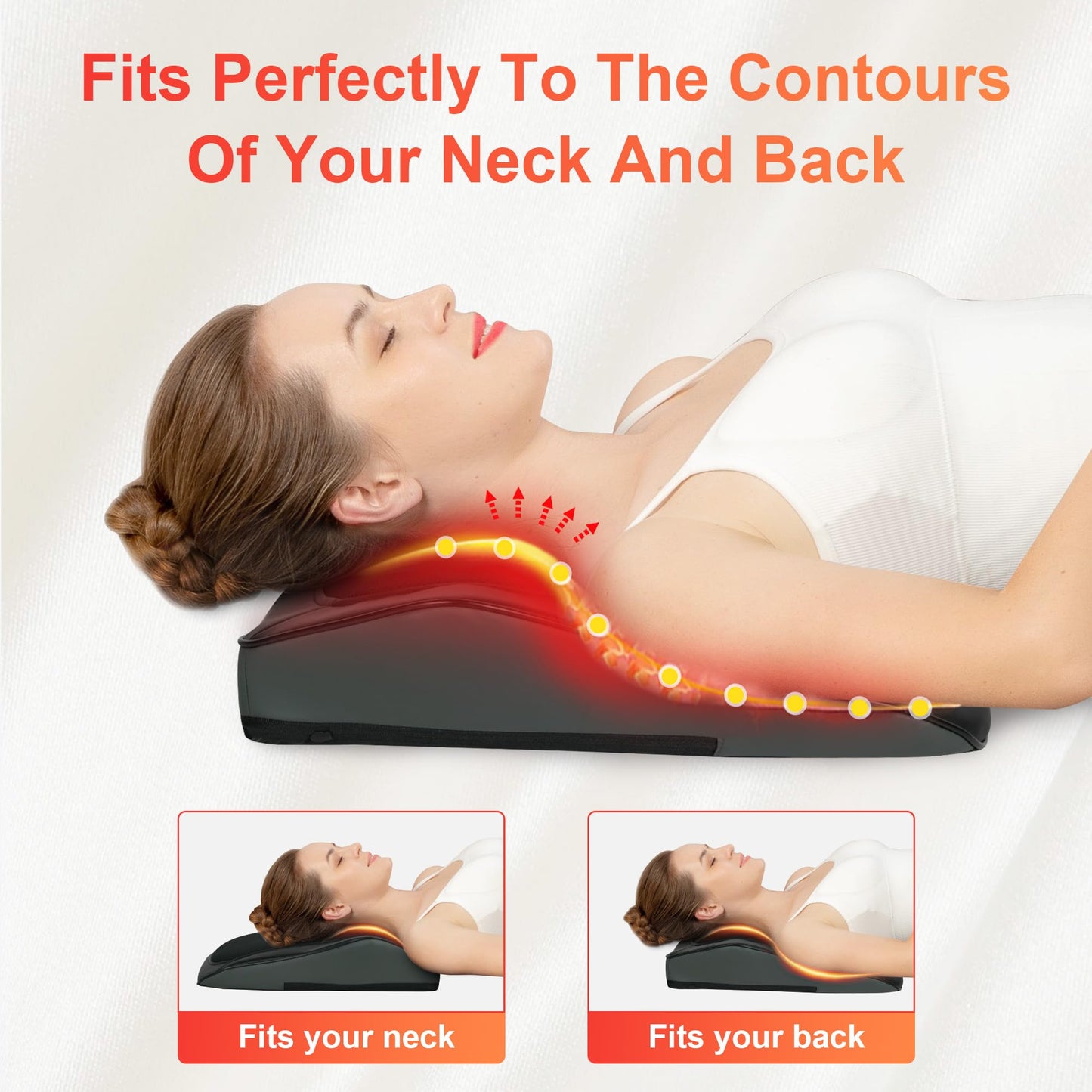 COMFIER Massagegerät, Nackenmassagegerät mit Wärme, Shiatsu Rückenmassagegerät mit 4D Knetköpfen, Massagekissen für Schulter, Rücken, Beine, Geschenke für Männer Frauen
