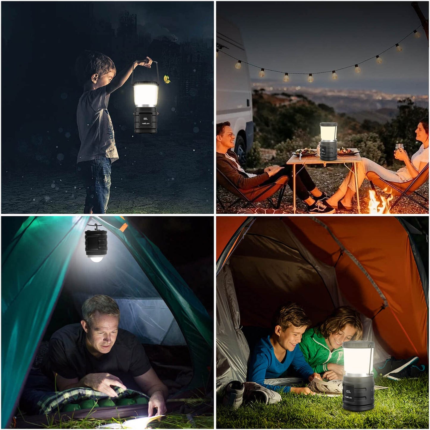 Tavaler Camping Laterne 8000 mAh Akku USB C Aufladbar Campinglampe mit LED Batterieanzeige Bildschirm Camping Licht IP65 Wasserdicht Campingleuchte für Wandern Outdoor, Notfall, Power Bank