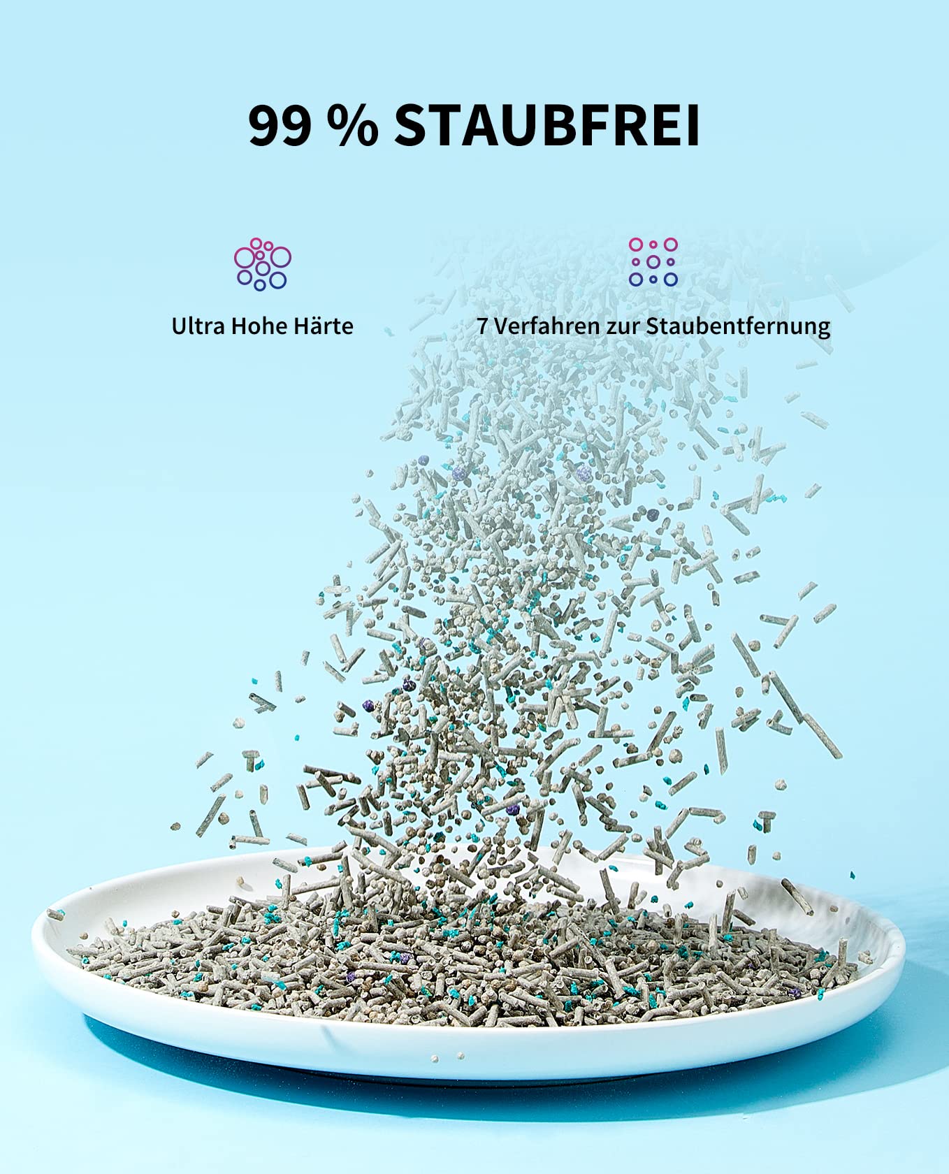 PETKIT 5 in 1 Gemischtes Katzenstreu, Spülbar, Geruchsfrei, Aktivkohle, Extrem Saugfähig und Schnell Trocknend Tofu-Katzenstreu(Zwei Taschen)