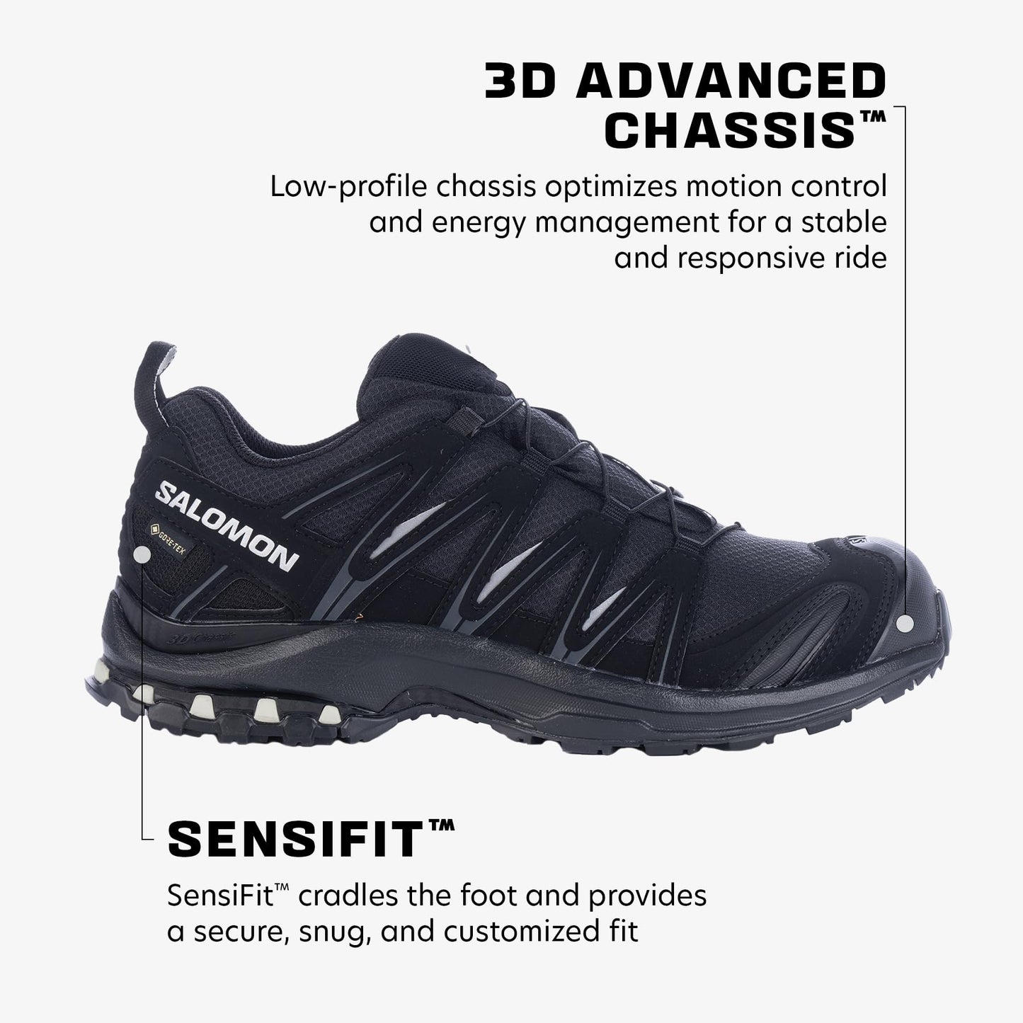 Salomon Damen Xa Pro 3d Gore-tex Traillaufschuhe, Black Black Mineral Grey, 39 1/3 EU