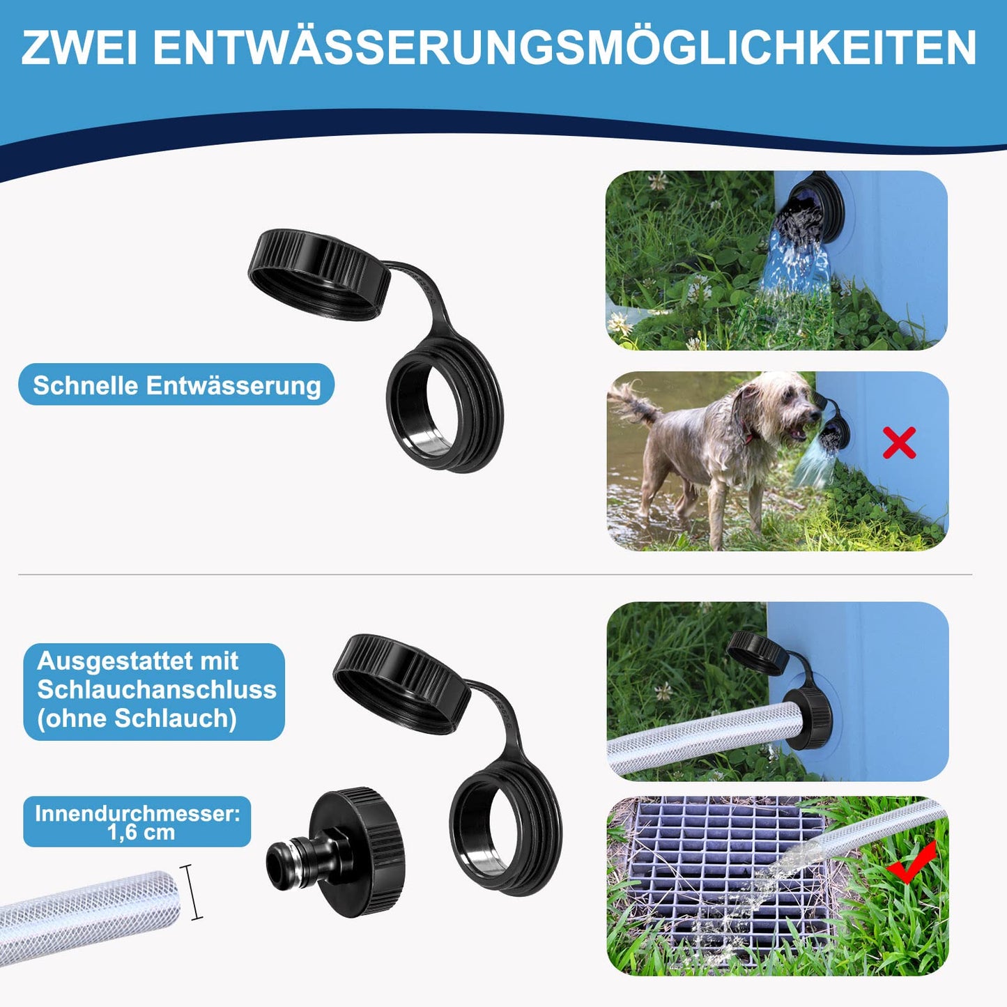 Ezilif Hundepool für Große & Kleine Hunde, Faltbare Hunde Pool rutschfest, 80 x 20cm Schwimmbecken für Hunde Verdickt PVC, Planschbecken Hund Verschleißfest, Hundebadewanne Swimmingpool