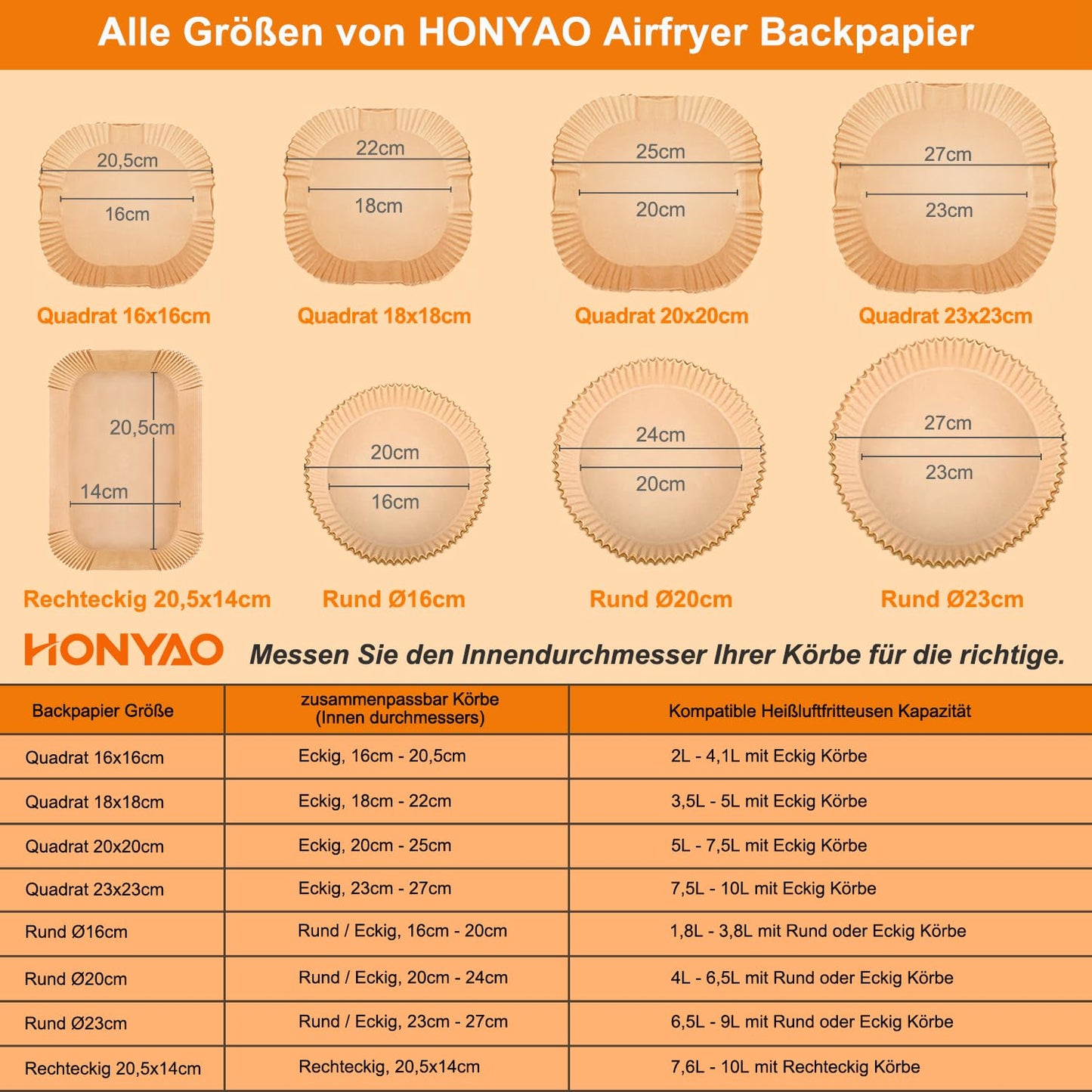Backpapier für Heißluftfritteuse mit Doppelkammer, HONYAO 100 Stück 20,5x14cm Rechteckig Airfryer Papier Liners kompatibel mit Ninja Dual/Double Stack, und Anderen Dual Zone Air Fryer