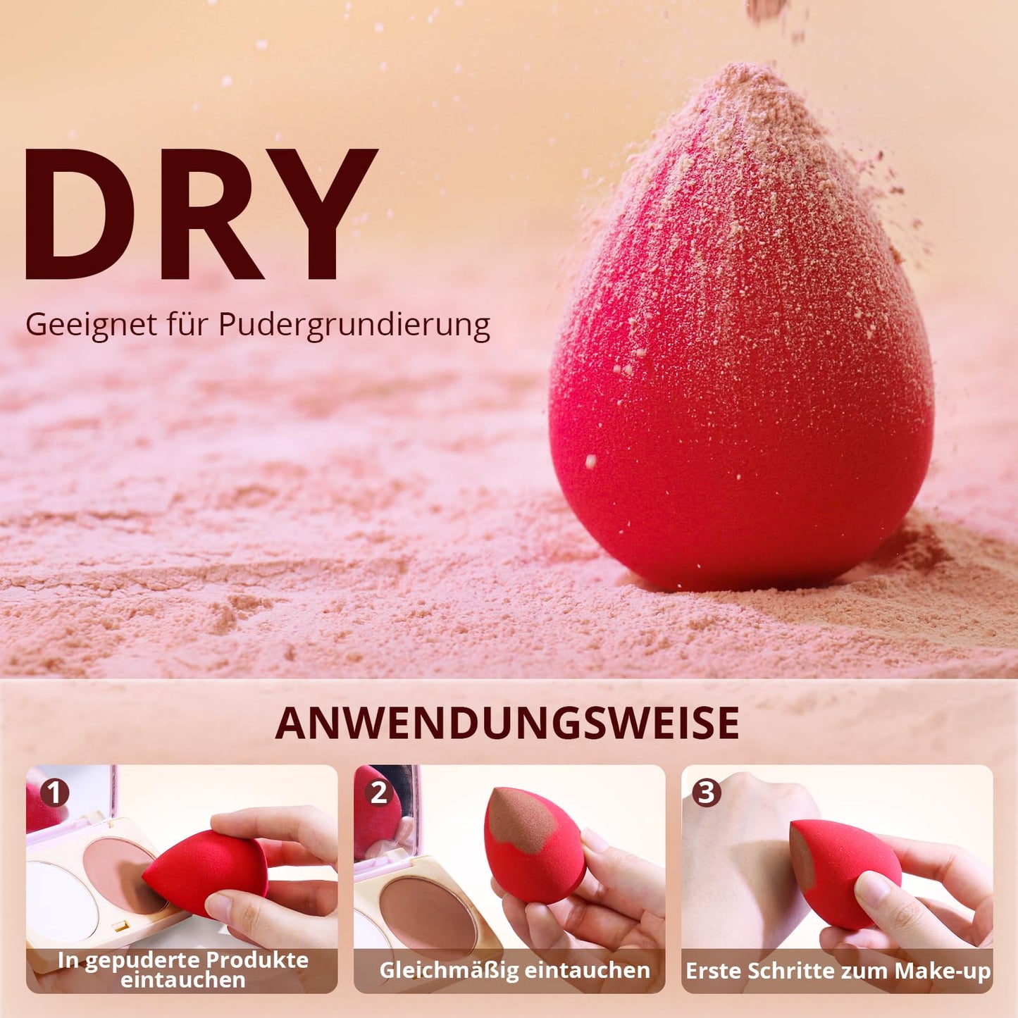 BEAKEY Make up Schwamm Set, Mehrfarbige blenderBeauty Schwamm Foundation Schminkschwamm, Makellos für Flüssigkeit, Creme und Puder, 5 Stück