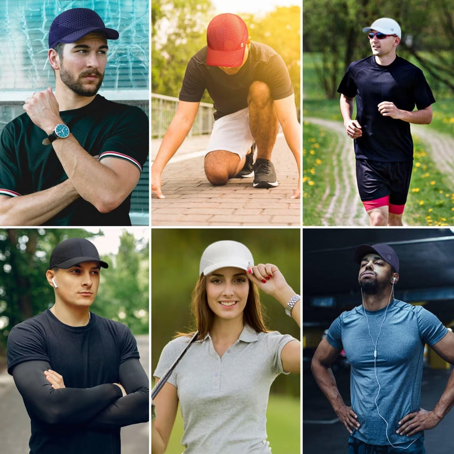 Sport Cap,Soft Brim Lightweight Waterproof Running Hat Breathable Baseball Cap Quick Dry Sport Caps Cooling Portable Sun Hats for Men Performance Cloth Workouts and Outdoor Activities Black