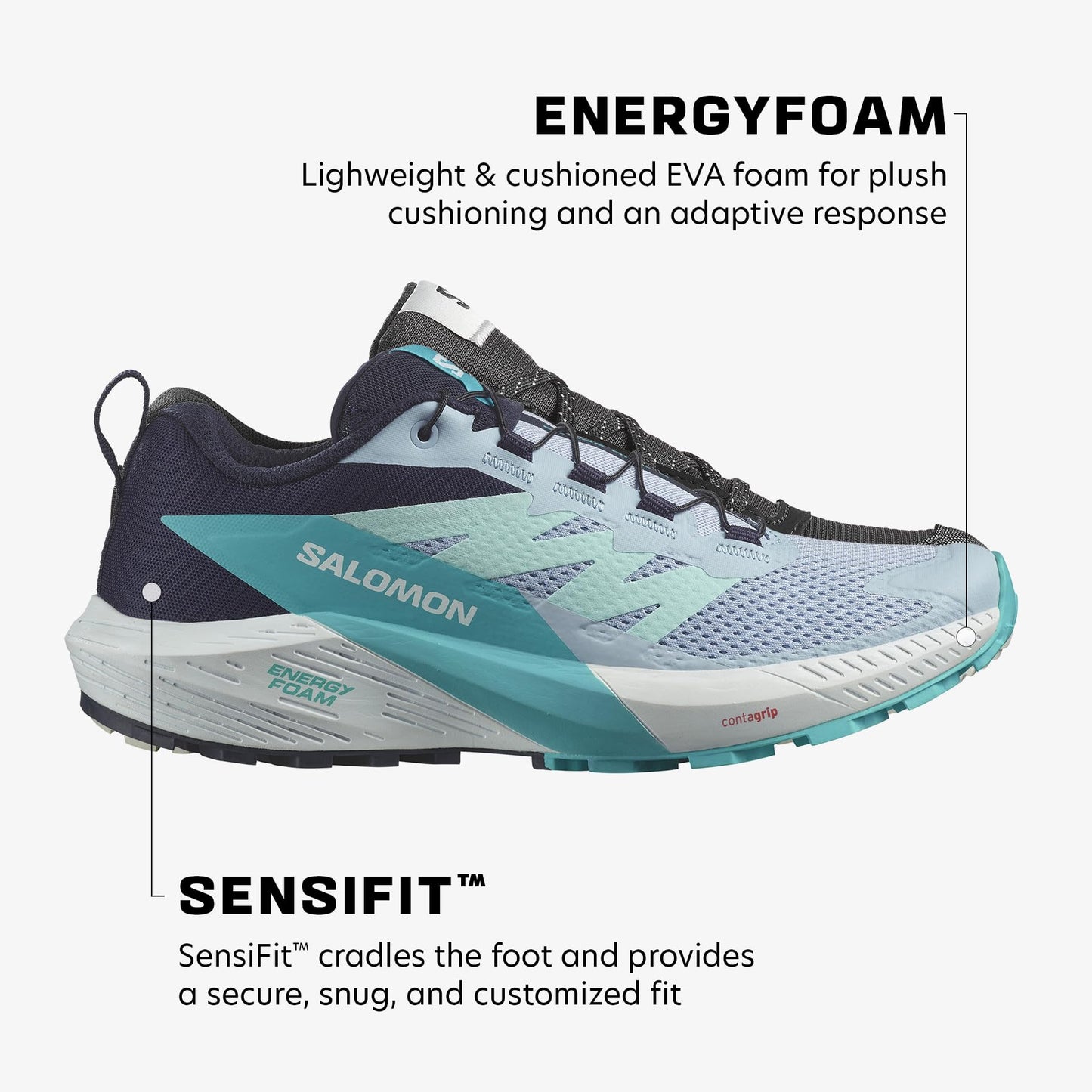 Salomon Damen Sense Ride 5 Weißes Cashmere, Vielseitige Wanderschuhe für Komfort, Ideal für Wandern und Trailrunning bei Outdoor-Abenteuern. 40