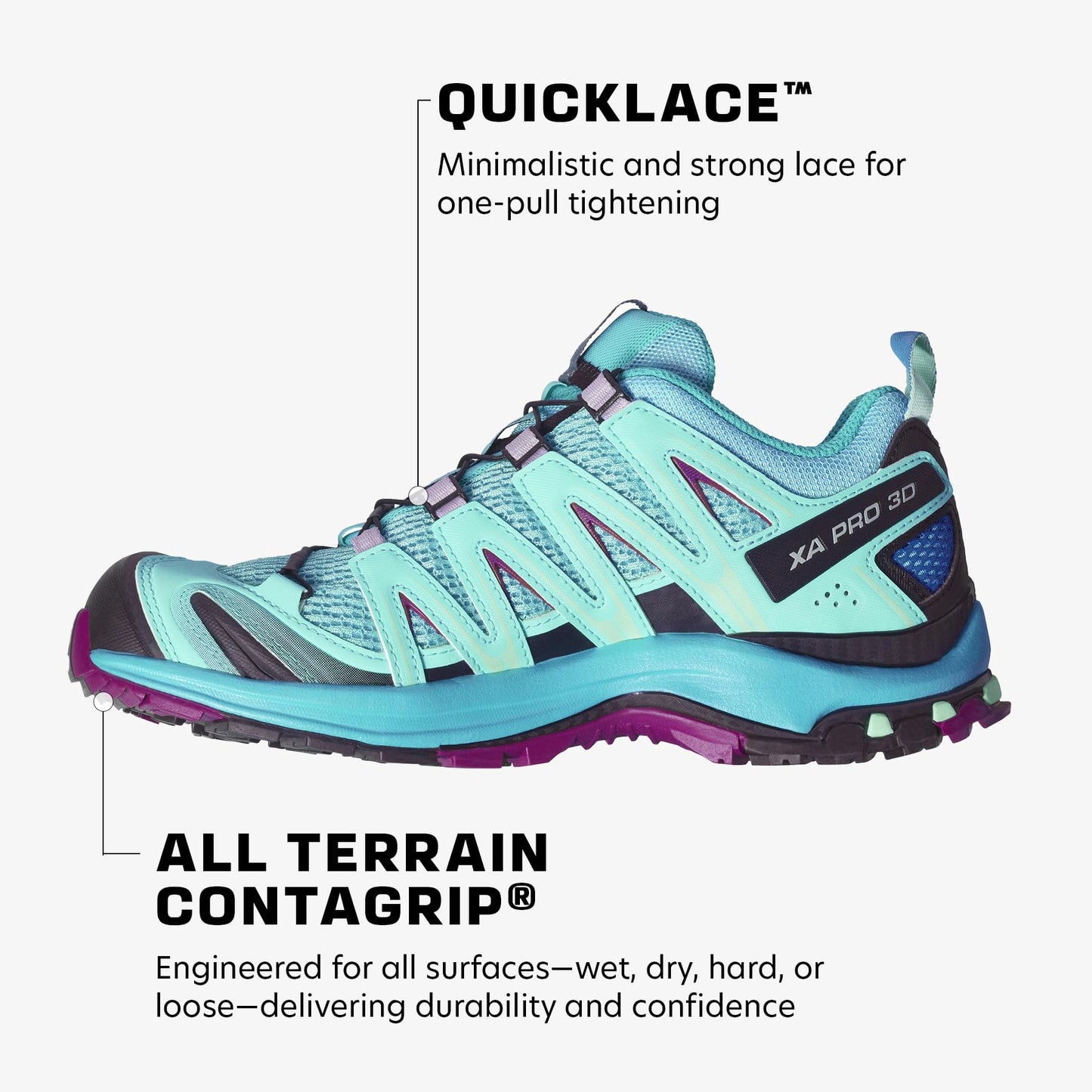 Salomon XA Pro 3D Damen Trailrunning- und Wanderschuhe, Outdoor-bereit, Grip, Langlebiger Schutz, Blue Curacao, 39 1/3