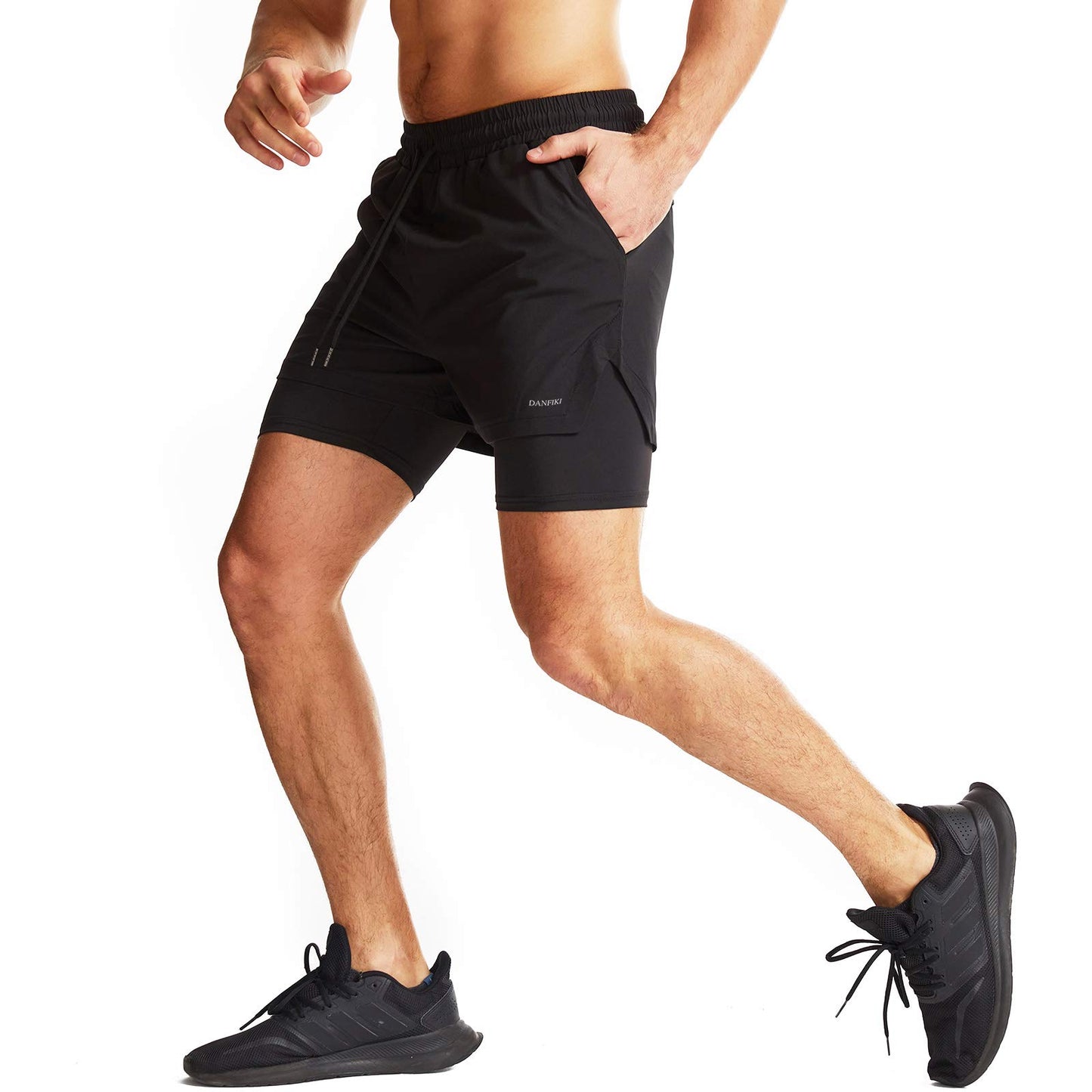 Danfiki Laufshorts Herren Kurze Sporthose Kurz mit Tasche Laufhose Herren Kurzmit Taschen Hosen Fitness Laufhose