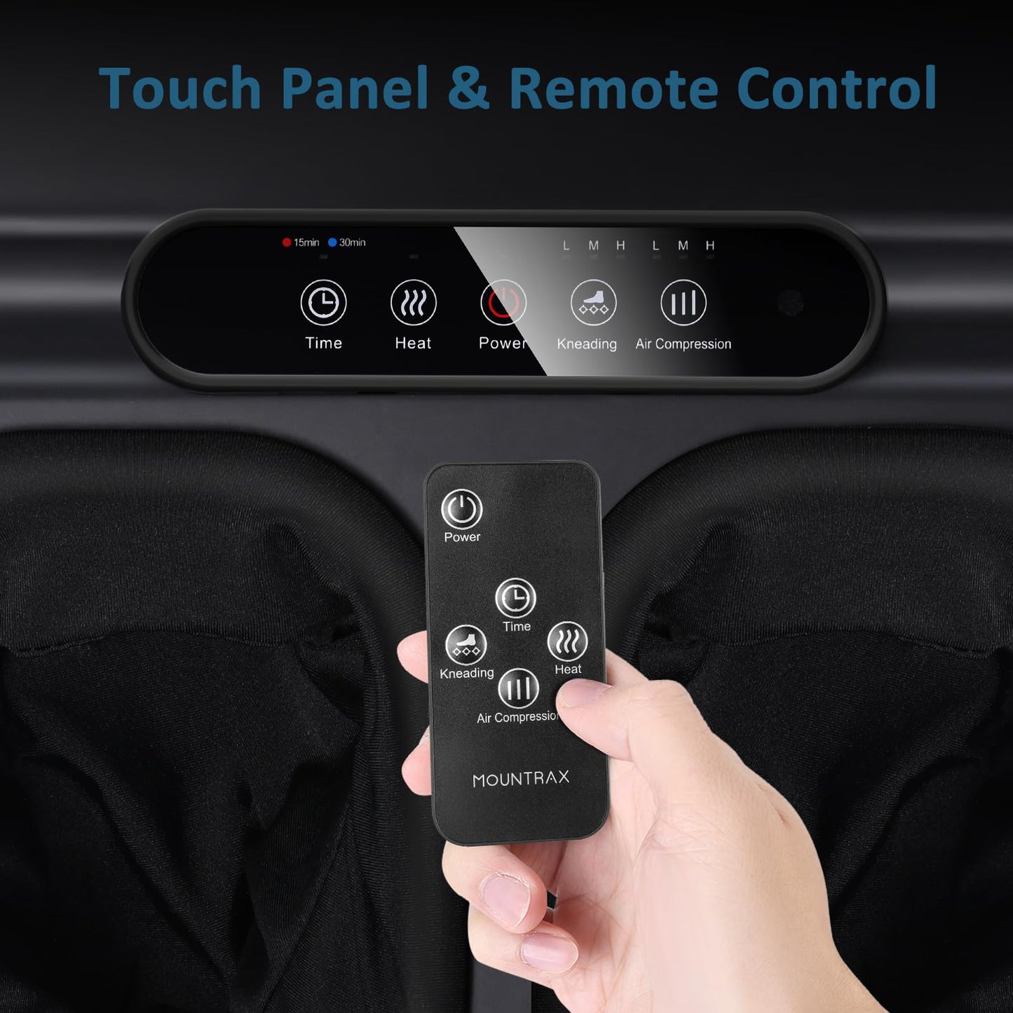 Mountrax Fußmassagegerät Elektrisch mit Wärmefunktion, Shiatsu Fussmassagegerät für Plantarfasziitis und Schmerzlinderung, Passend für Füße bis Größe 46