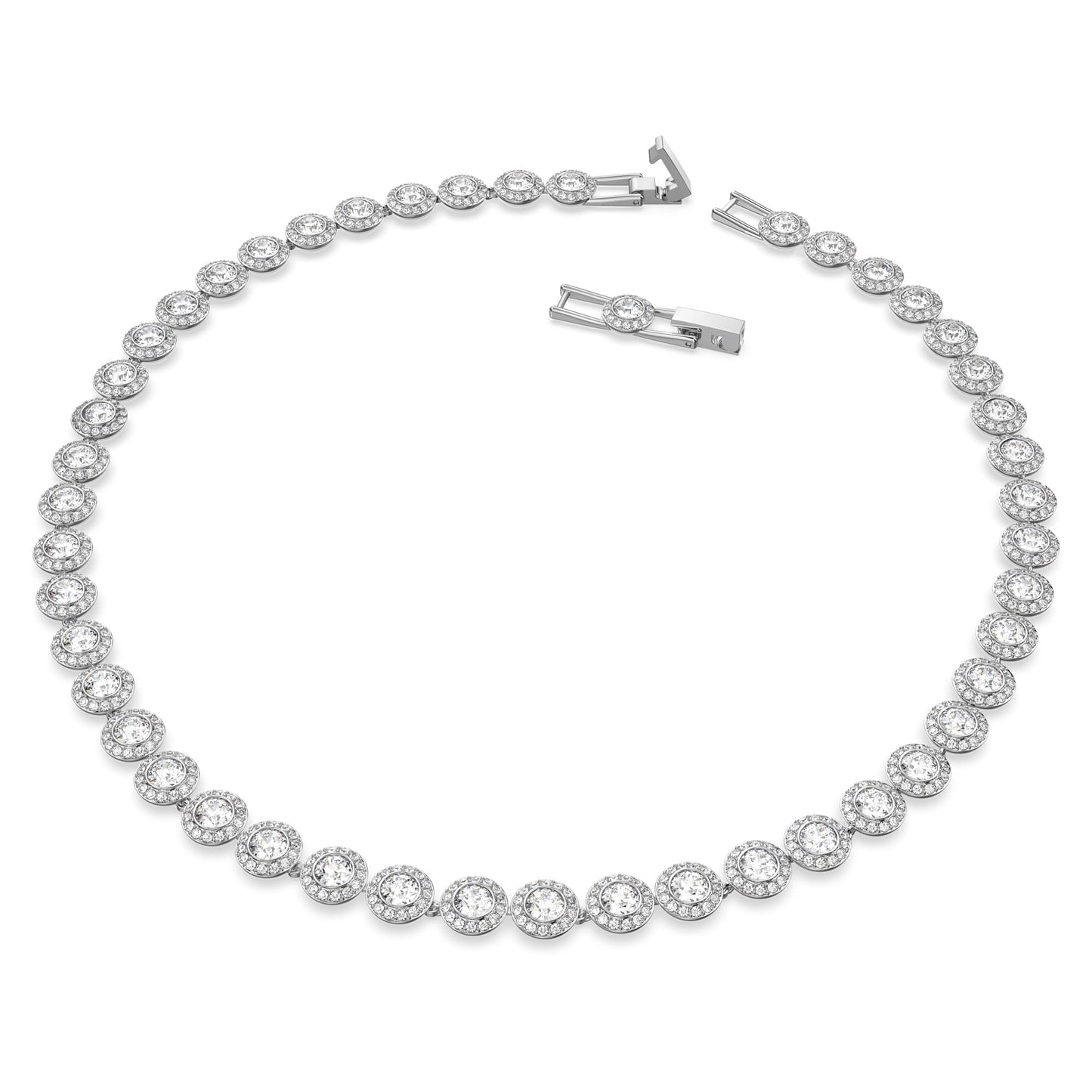 Swarovski Una Angelic Halskette, Rund, Weiss, Rhodiniert