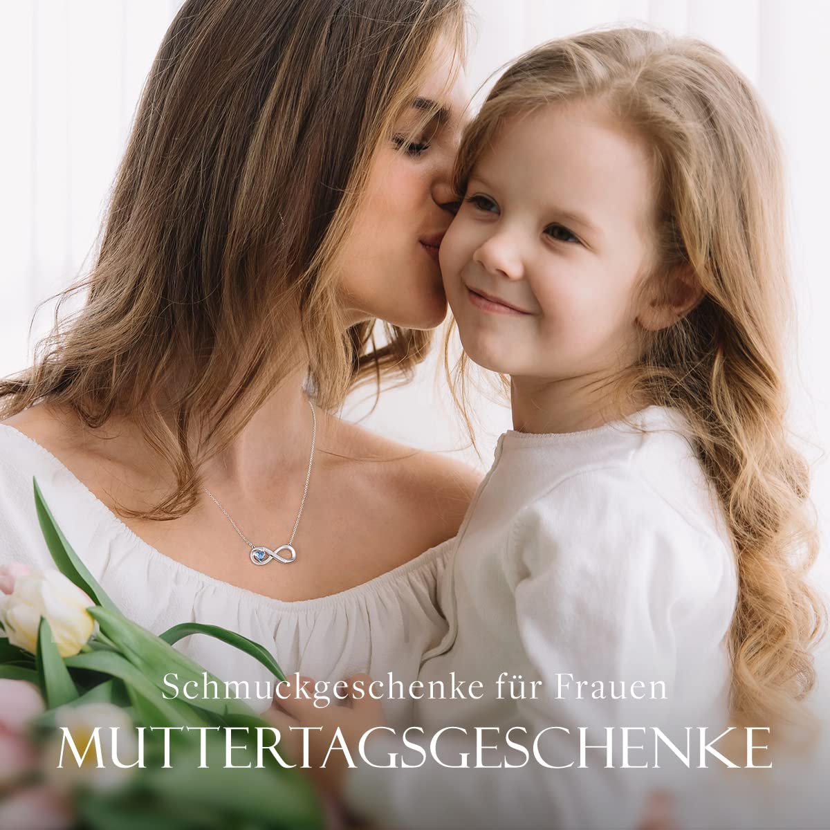 LOUISA SECRET Kette Damen Infinity Herz Halskette 925 Sterling Silberr or Messing mit Rose Gold, Kristall Ketten Anhänger mit Zirkonia, Geburtstag Valentinstag Weihnachten Muttertag Schmuck Geschenke