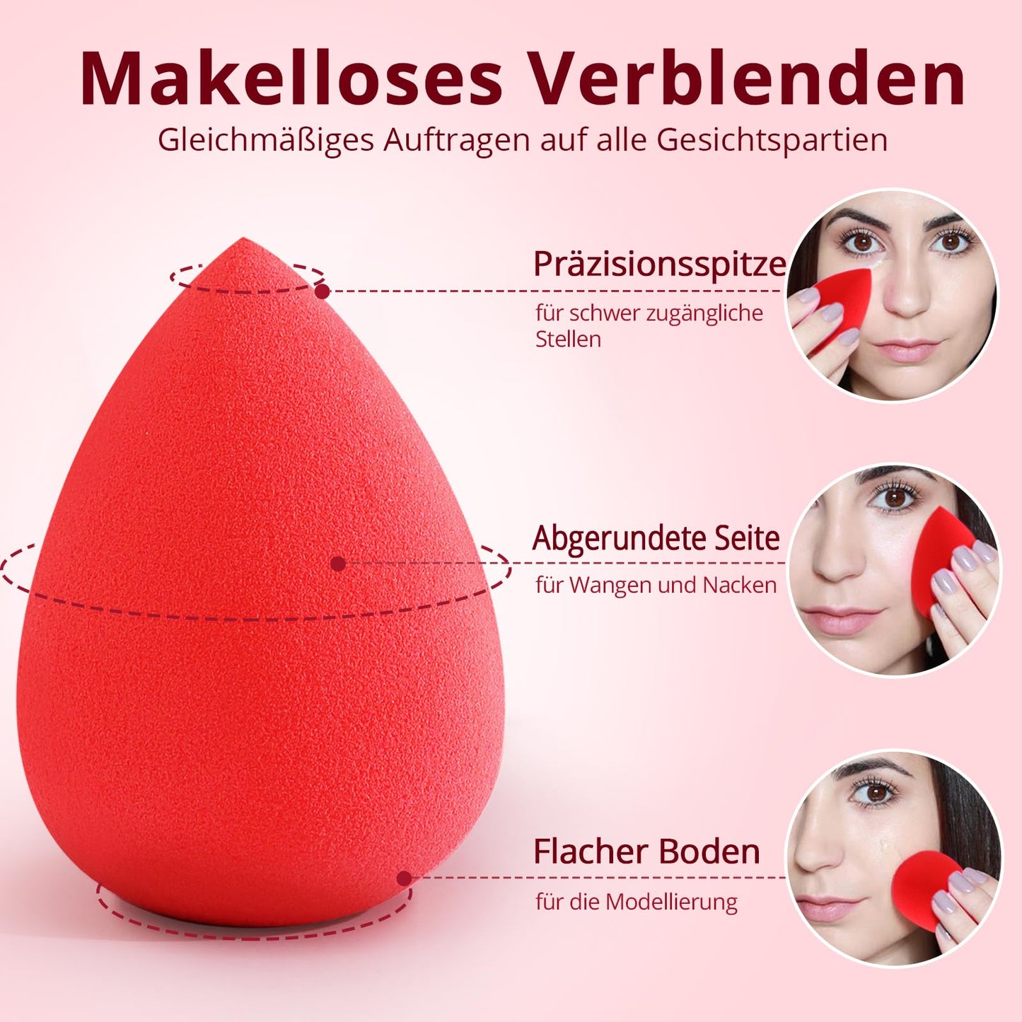 BEAKEY Make up Schwamm Set, Mehrfarbige blenderBeauty Schwamm Foundation Schminkschwamm, Makellos für Flüssigkeit, Creme und Puder, 5 Stück