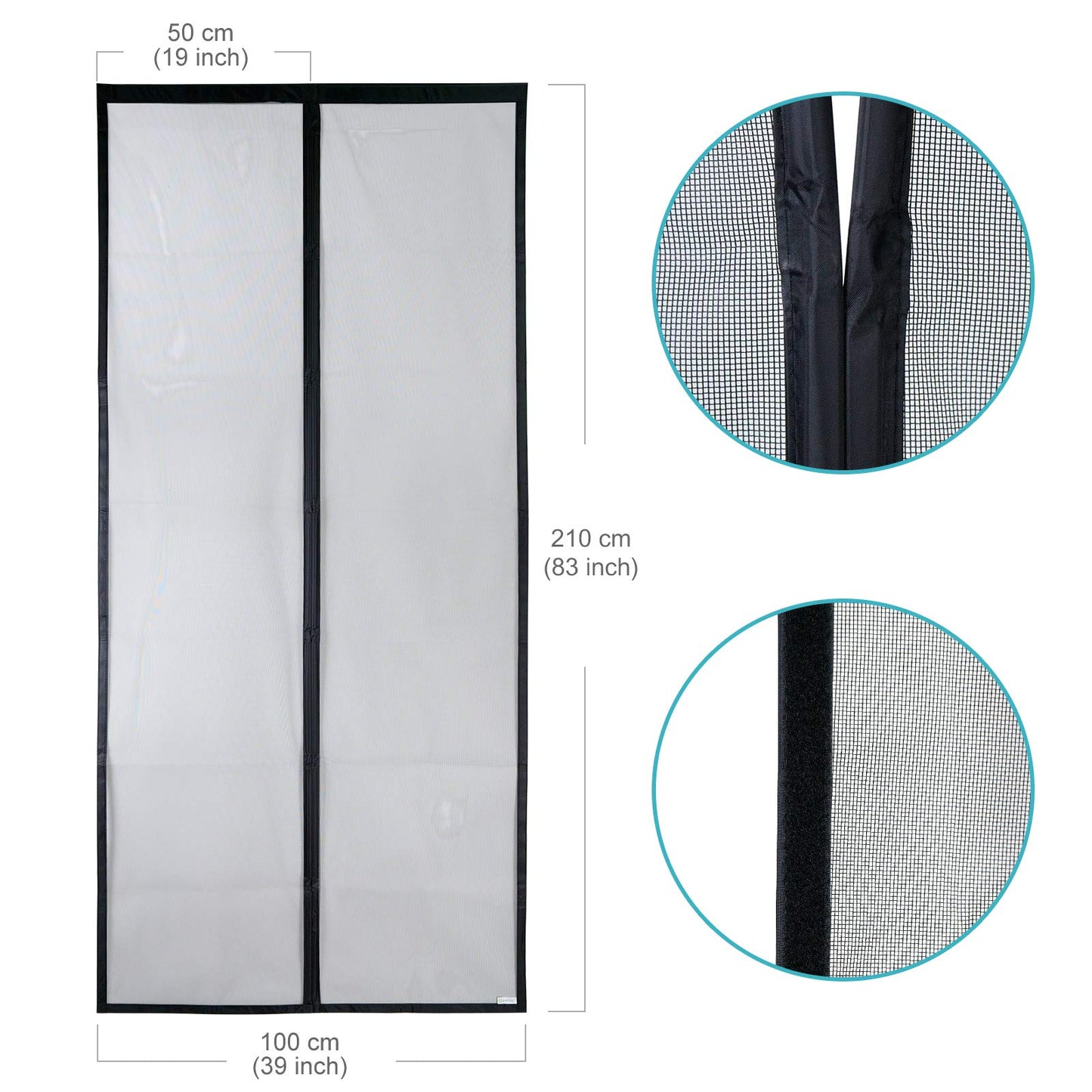 Apalus VP Fliegengitter Tür, Magnet Insektenschutz Balkontür 100x210 cm, 2 x Langlebiger als der Apalus Klassiker, Katzenkrallen Sicher, Stärkere Magneten, 3.8 cm Breites Klettband, Nicht Kürzbar