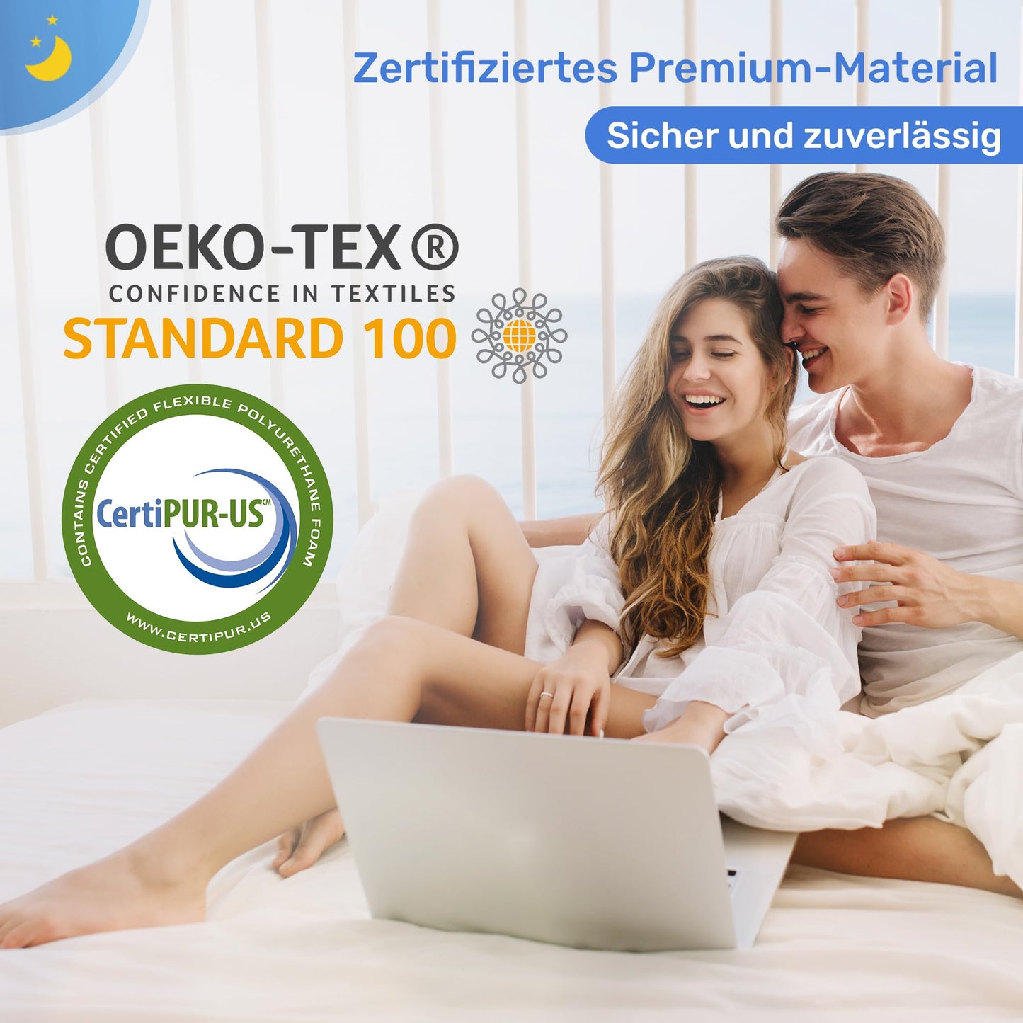 Derila Nackenkissen Kopfkissen, Memory Foam Kissen Original. Ergonomisches Kopfkissen, Nackenstützkissen, Seitenschläferkissen für Seiten, Rücken & Bauchschläfer (Queen, 1er Pack)