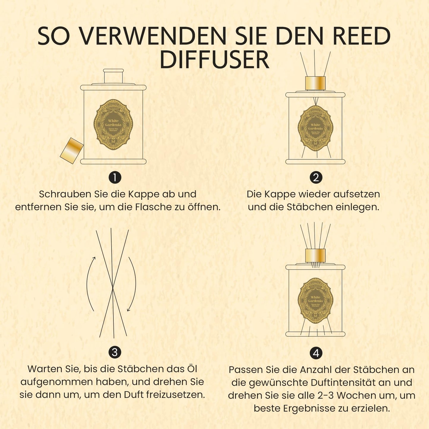 M&SENSE Raumduft Wald Duft 240ml|Reed Diffuser mit 5 Duftstäbchen|Luxus Lufterfrischer für Badezimmer,Wohnung,Heimdekoration|Raumduft Stäbchen