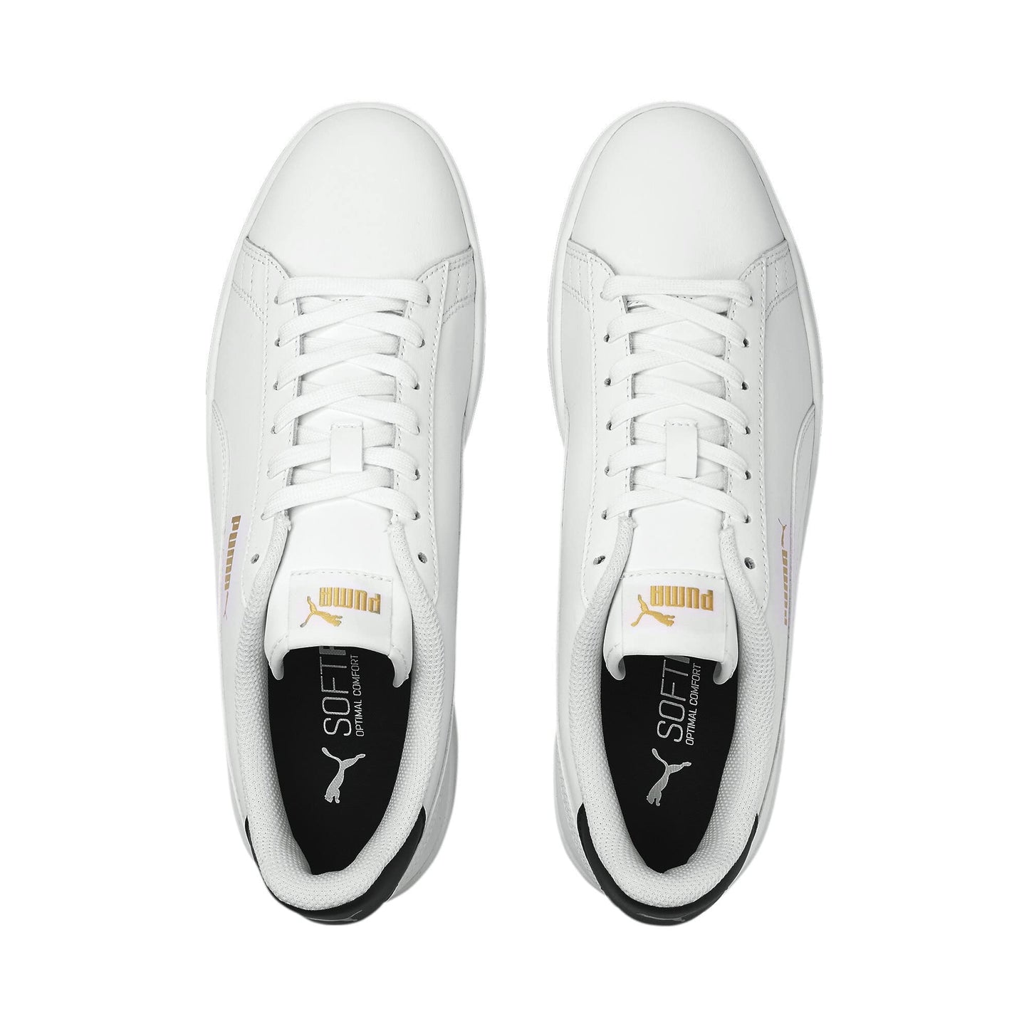 PUMA Unisex Puma Smash v2 L Low-Top, Puma White-Puma White-Peacoat-Puma Team Gold, 42 EU