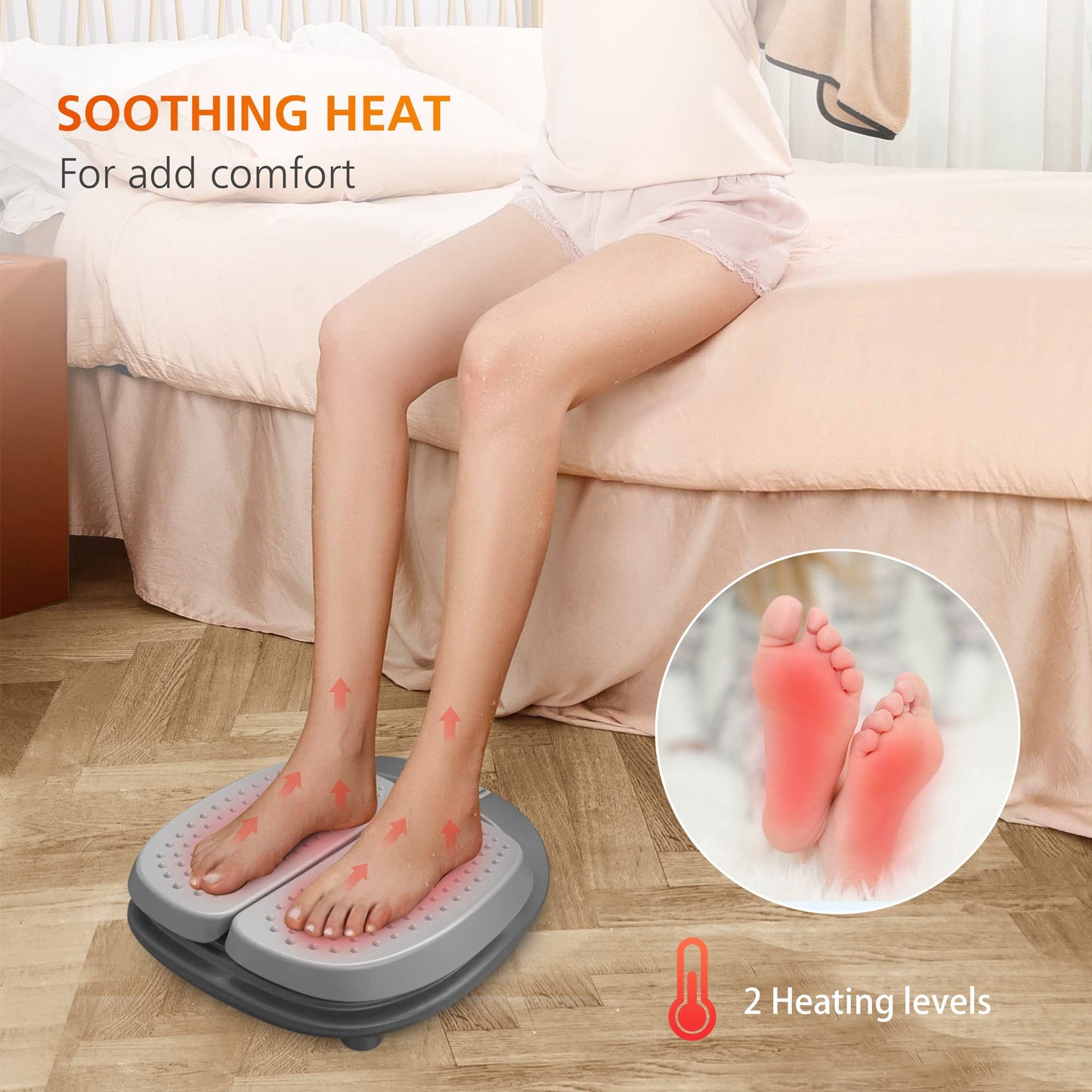 SNAILAX Shiatsu Fußmassagegerät mit Wärmefunktion, Fernbedienung, einstellbare Vibration Geschwindigkeit elektrische Maschine für die Durchblutung, Plantar Fasciitis, Schmerzlinderung