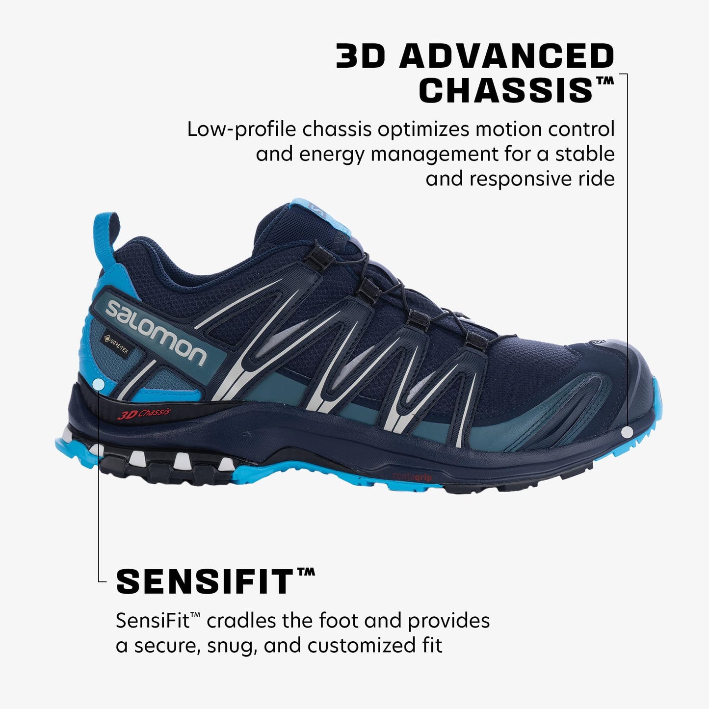 Salomon Herren Xa Pro 3d Gore-tex Traillaufschuhe, Navy Blazer Hawaiian Ocean Dawn Blue, 48 EU