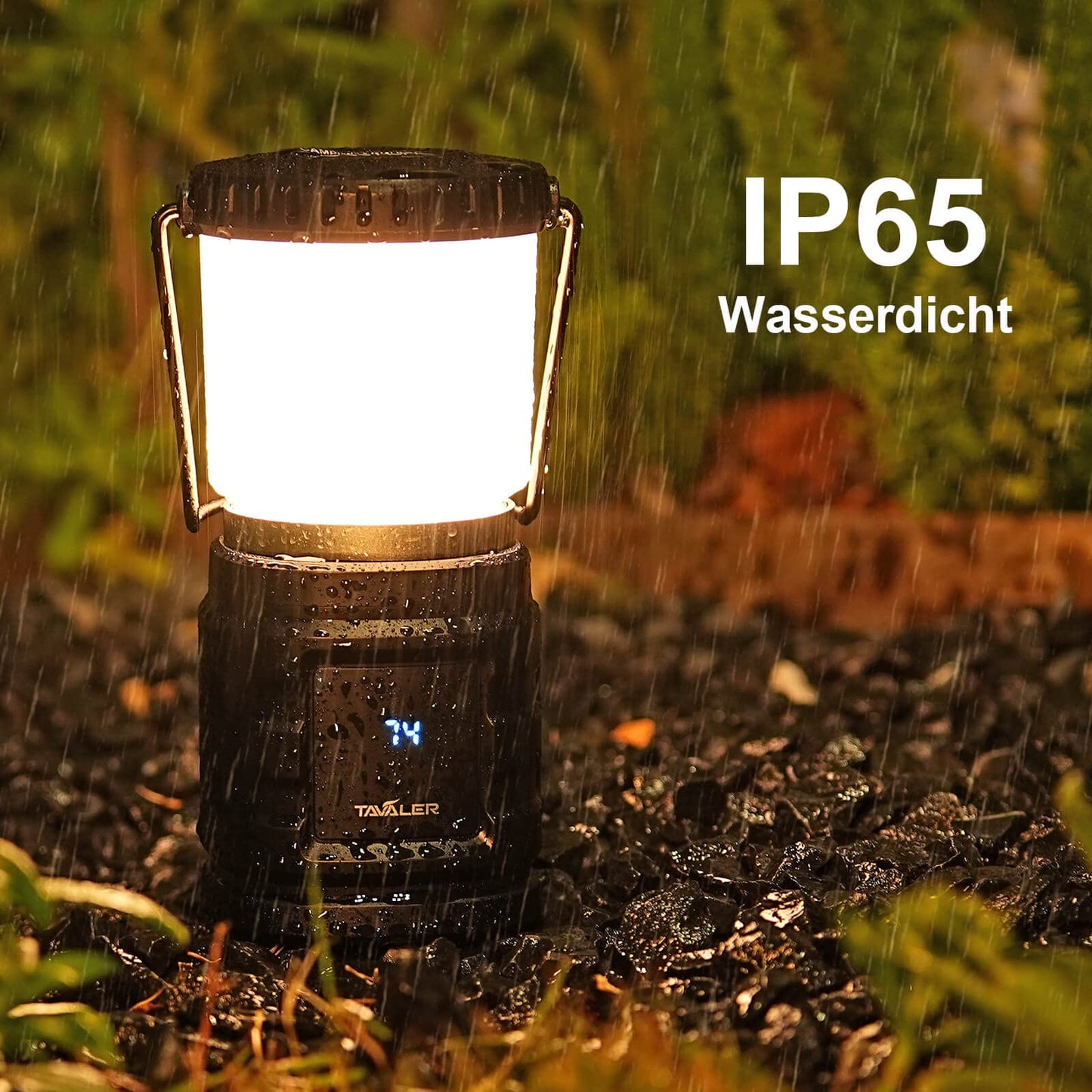 Tavaler Camping Laterne 8000 mAh Akku USB C Aufladbar Campinglampe mit LED Batterieanzeige Bildschirm Camping Licht IP65 Wasserdicht Campingleuchte für Wandern Outdoor, Notfall, Power Bank