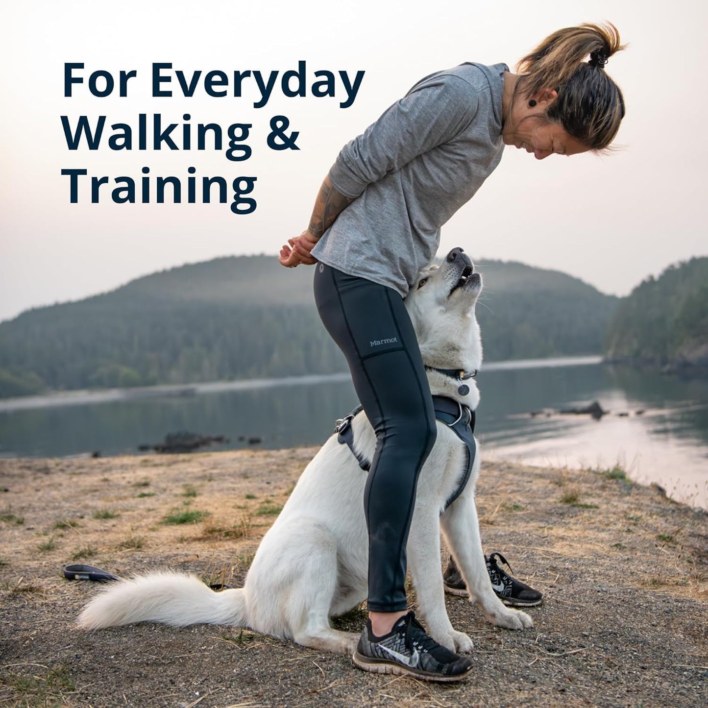 Ruffwear Front Range Hundegeschirr, reflektierendes Y-Geschirr, verstellbares, bequem gepolstertes Alltagsgeschirr für Spaziergänge und Hunderennen, 2 Leinenbefestigungen, Coastal Mountains S
