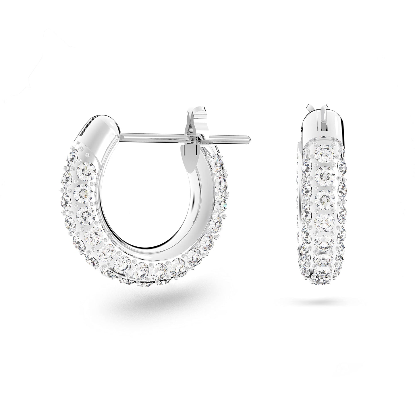 Swarovski Dextera Kreolen, Pavé, Klein, Weiß, Rhodiniert