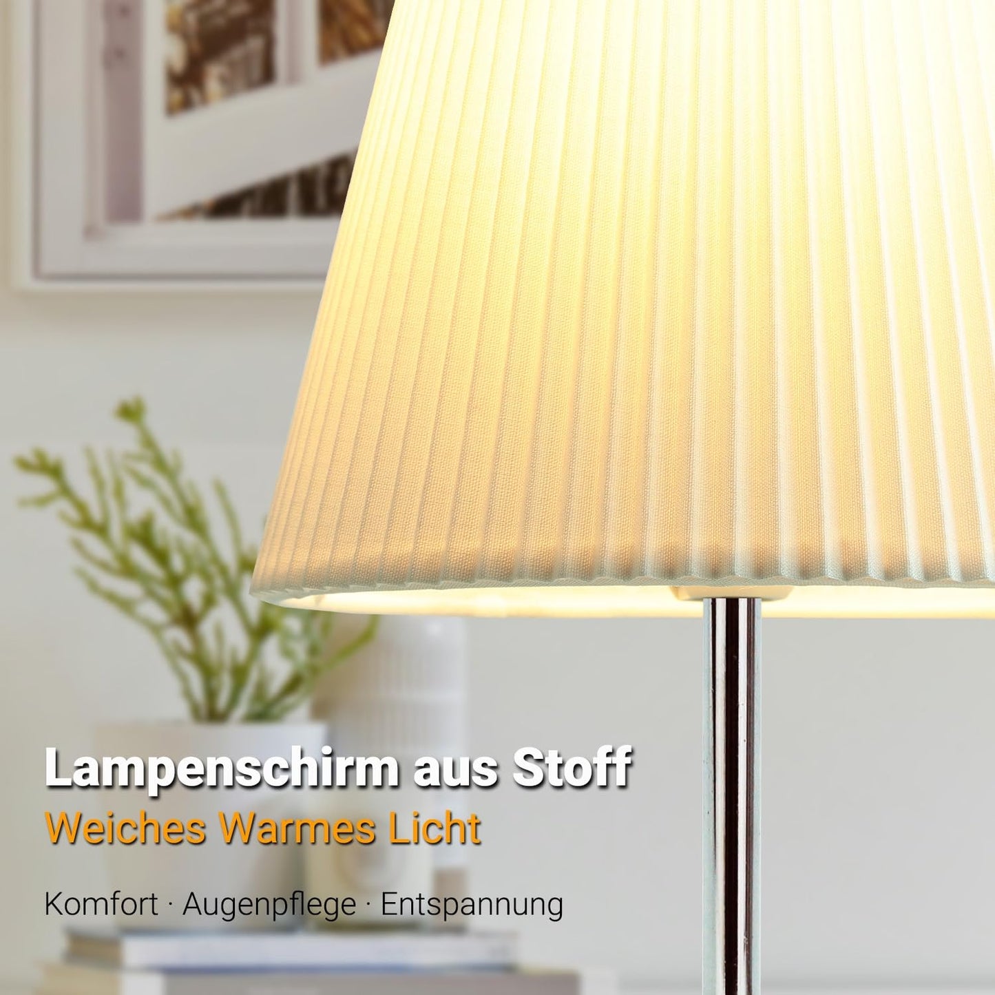 Nachttischlampe Touch Dimmbar, HSLighting Tischlampe Touch Dimmbare Glühbirne 3 Helligkeitsstufen Einstellbar Schreibtischlampe Minimalistische Tischleuchte für Nachttisch Schlafzimmer Lesen Wohnzimme