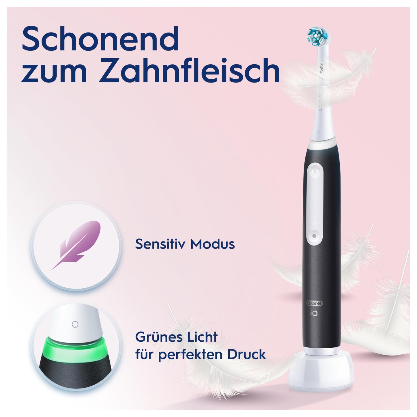 Oral-B iO Series 3 Plus Edition Elektrische Zahnbürste, Electric Toothbrush, drei Putzmodi für Zahnpflege, Designed by Braun, TESTSIEGER Stiftung Warentest (12, 2024), Ice Blue