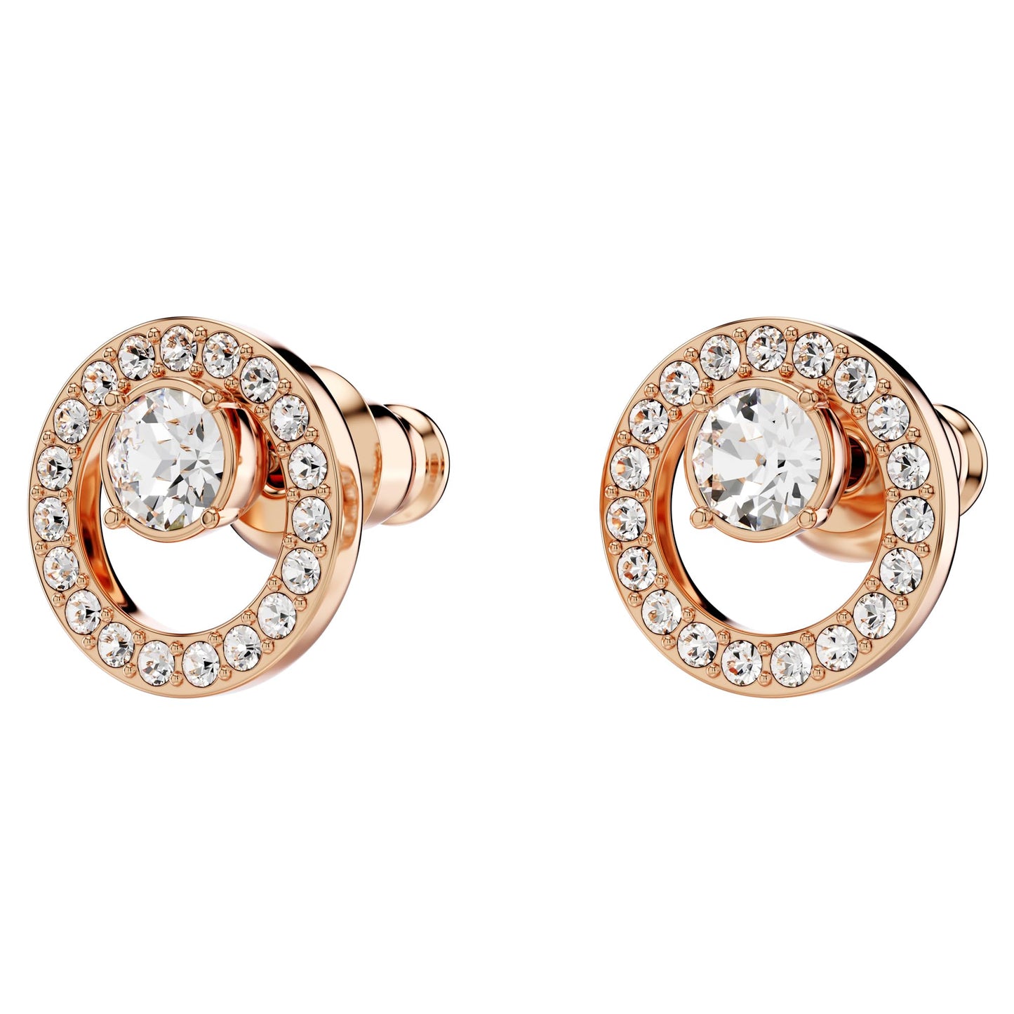 Swarovski Creativity Ohrstecker, Rund, Weiss, Roségold-Legierungsschicht