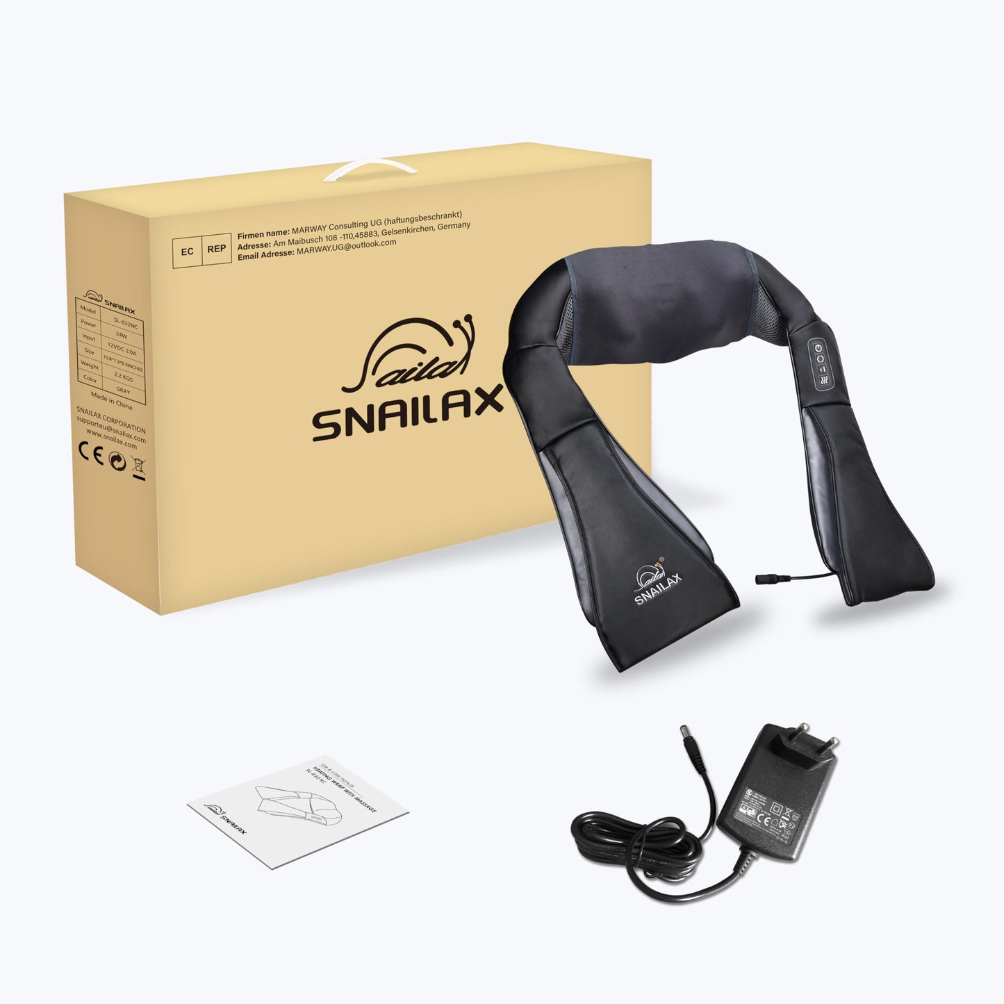 Snailax Kabellos Massagegerät Shiatsu Nackenmassagegerät mit Wärmefunktion, Massagegerät mit 4D-Rotierenden, Muskelentspannung für Nacken Schulter Rücken, Geschenke für Männer/Frauen/Mama/Papa
