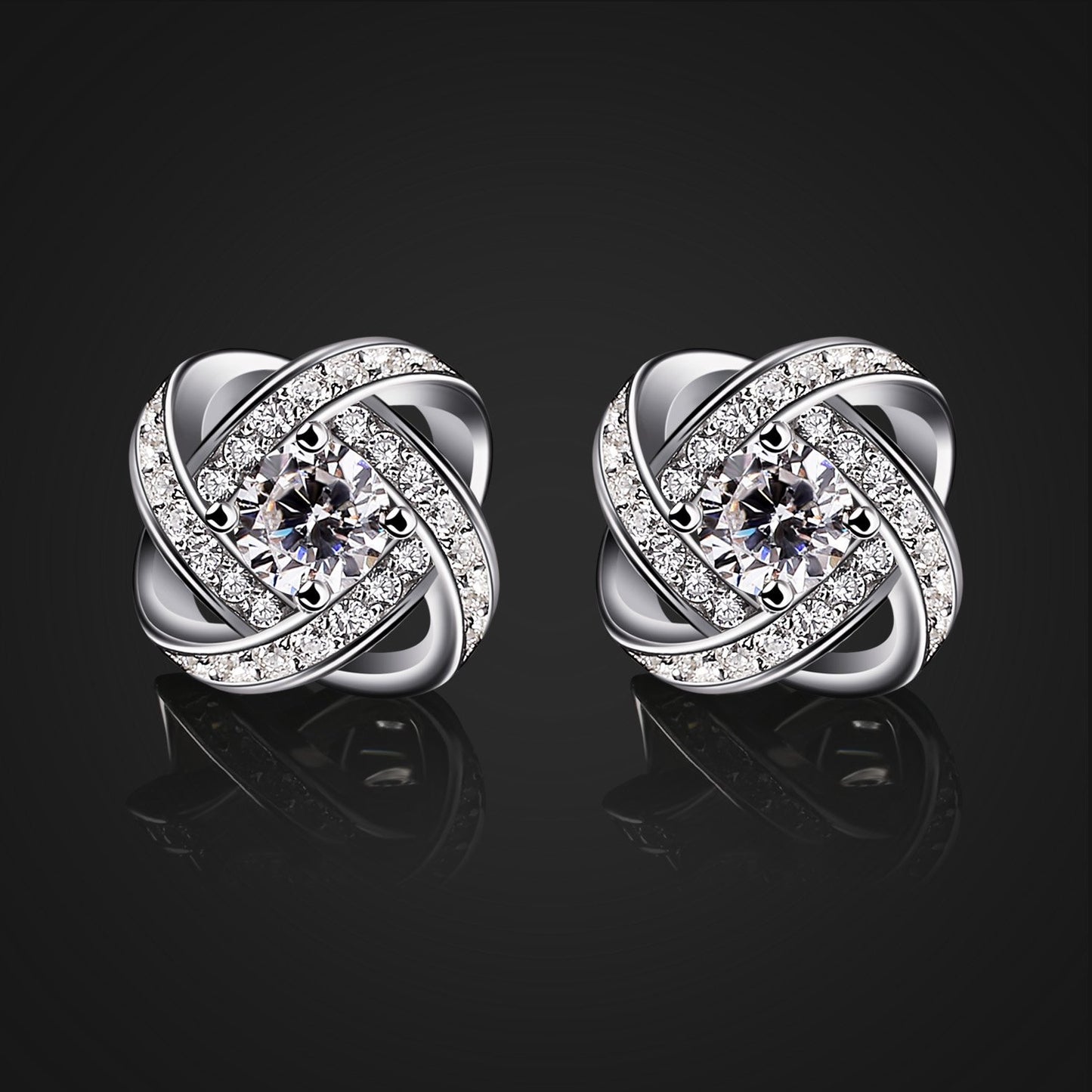 B.Catcher Ohrringe Damen Ohrstecker 925 Sterling Silber Ohrschmuck Twist-Würfel Liebe Set Schmuck Zirkonia Geschenk für Damen