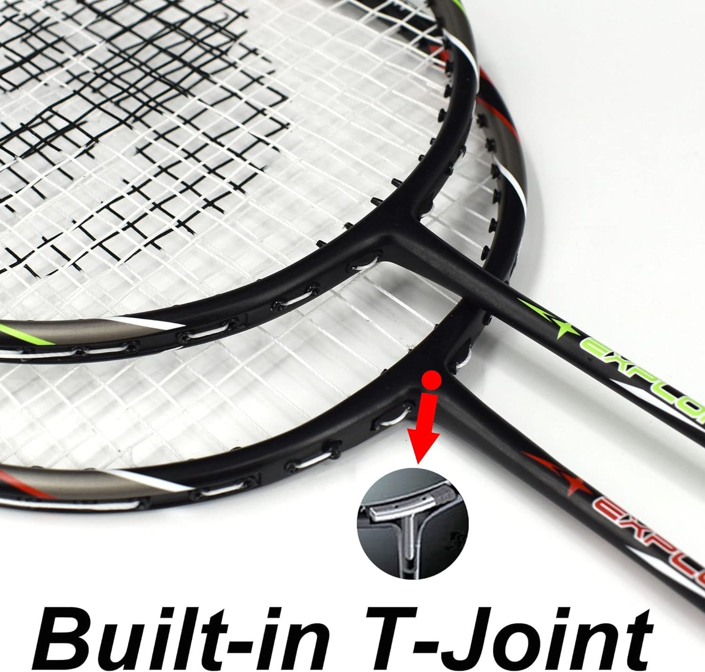 Senston Graphit Badminton Set Leichtgewicht Profi Badmintonschläger mit 2 Federbälle und 2 Griffband für Training, Sport und Unterhaltung