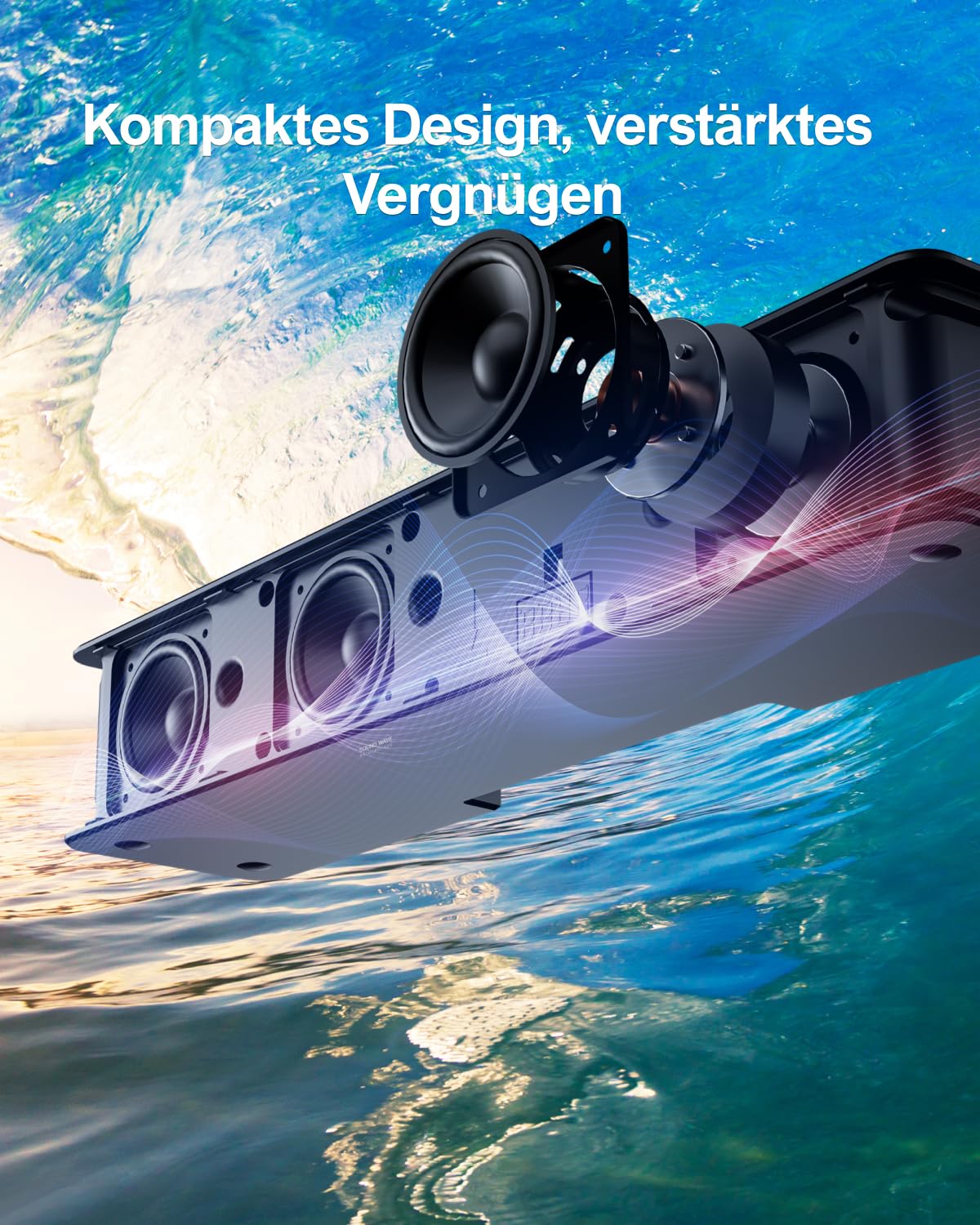 ULTIMEA 5.1 Dolby Atmos, 3D Surround Sound System Soundbar für TV Geräte, Soundbar mit Subwoofer, TV Lautsprecher für Heimkino mit einstellbarem Bass, Poseidon D60-Serie