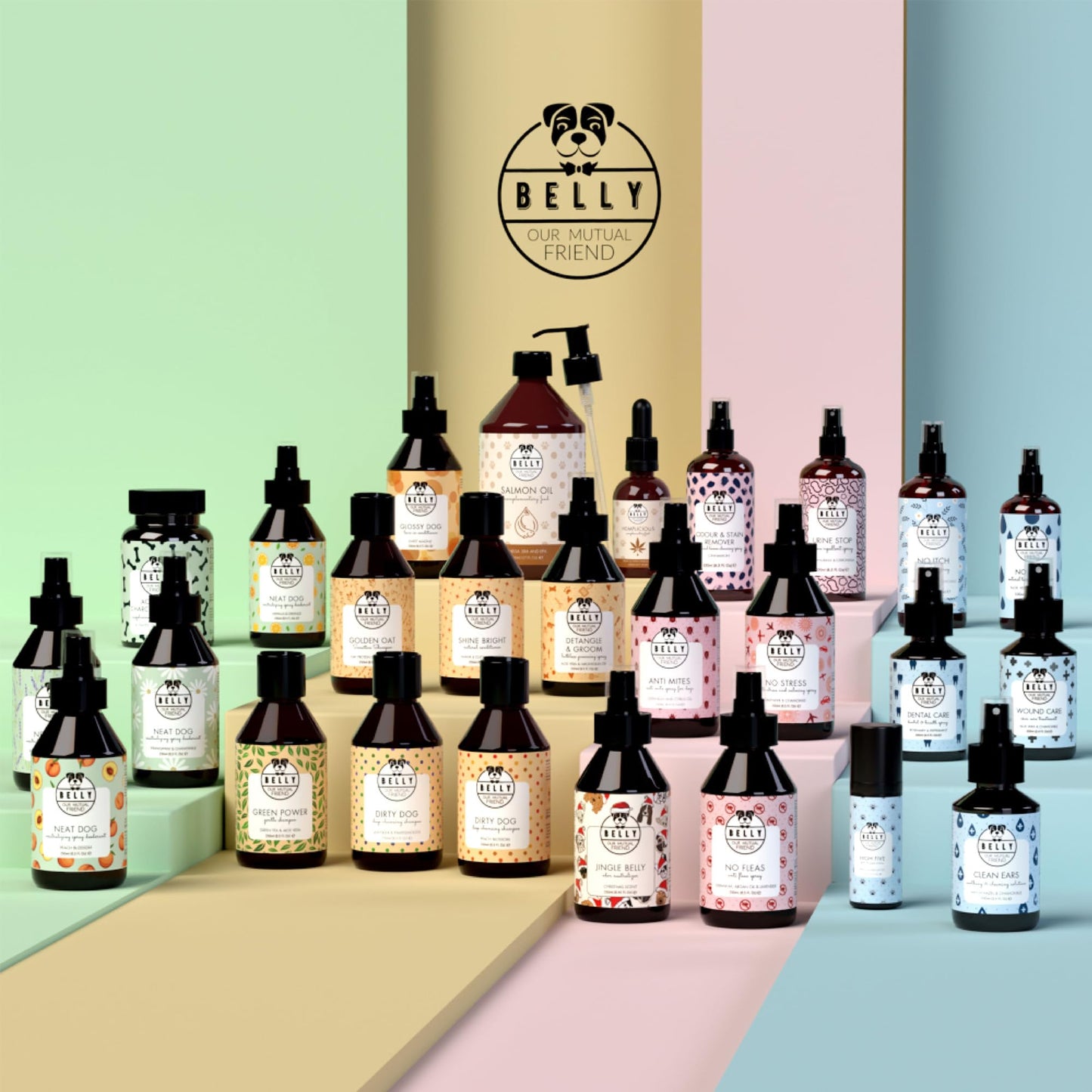 Belly® Deodorant für Hunde - 250ml - Frisches Baumwollaroma - Neutralisiert unangenehme Gerüche - pH neutral - Hundeparfüm - Hunde Parfüm, Fellpflegespray, Welpenparfum
