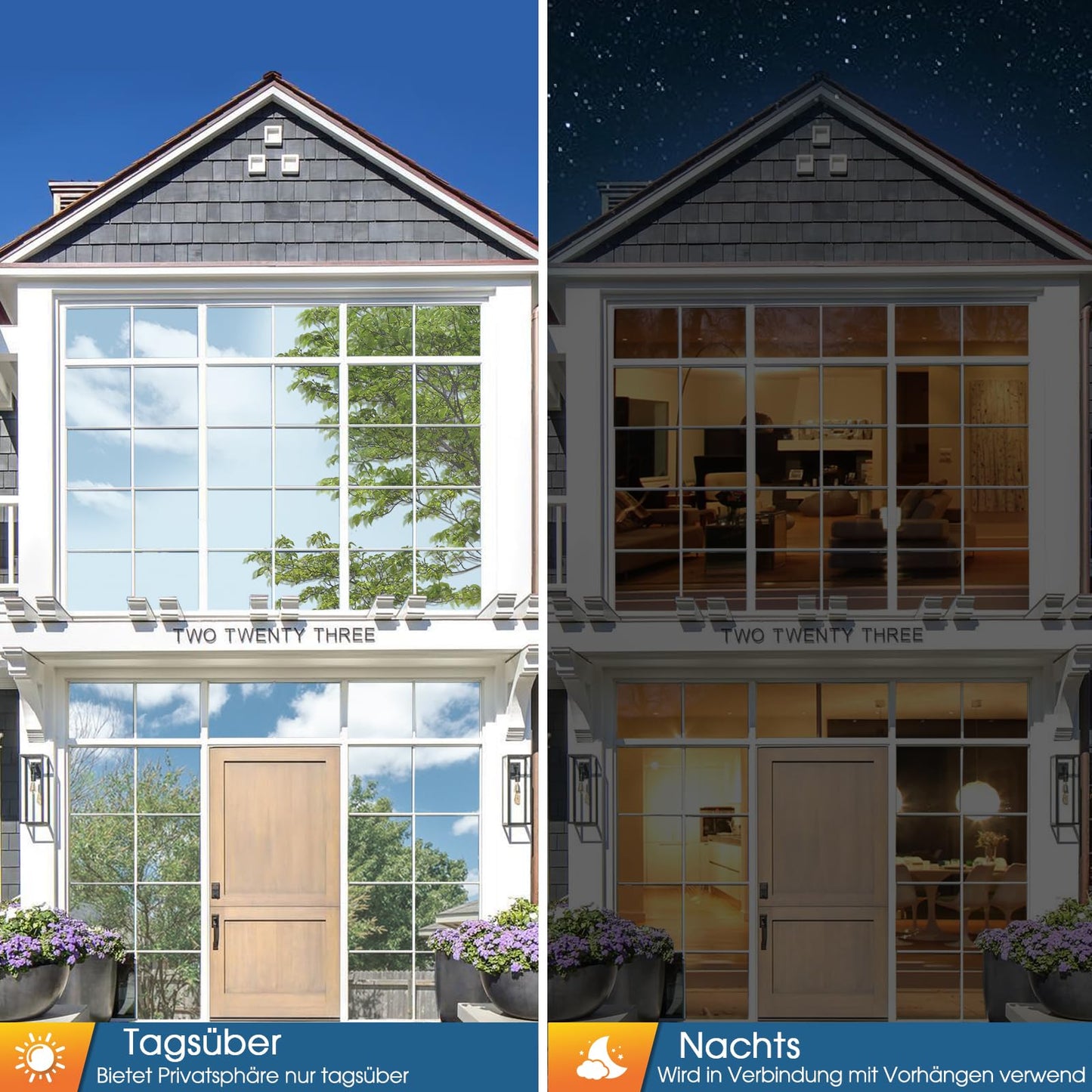 Lifetree Fensterfolie Spiegelfolie Wärmereflektion Selbstklebend Sonnenschutzfolie Wärmegrad Innen & Auße Kontrolle Anti-UV Privatsphäre Glas Fenstertönung Glatt Fensteraufkleber 75 * 300cm Silber