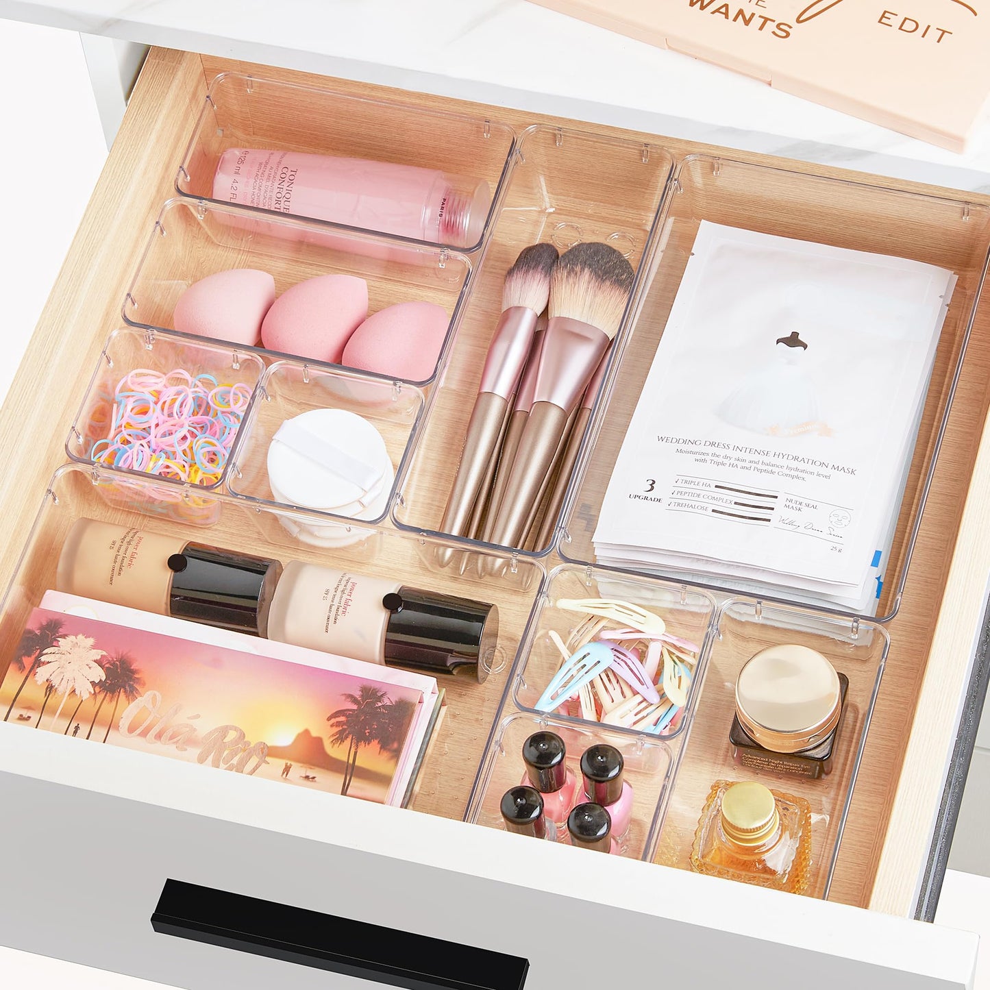 Vtopmart 44 Stücke Schminktisch Organizer mit 4 Größen, Schubladen Organizer, Schubladen Ordnungssystem für Makeup, Küchen, Badezimmer, Büro